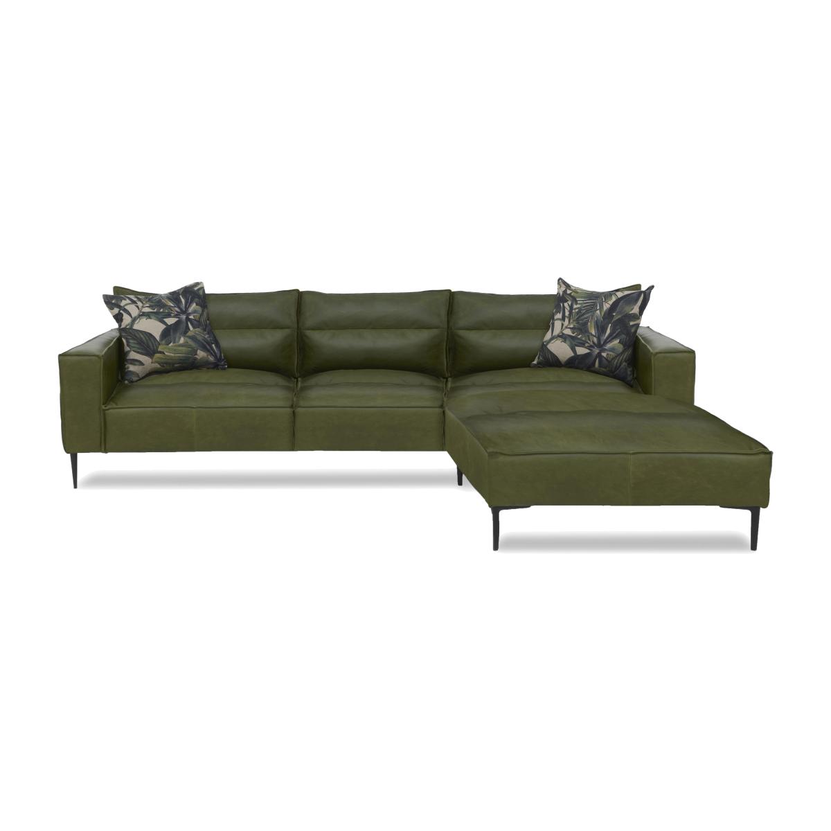 Alexander and James - Boutique Jade Leather Right Hand Facing Chaise End Sofa - Kodak Palm – image 1