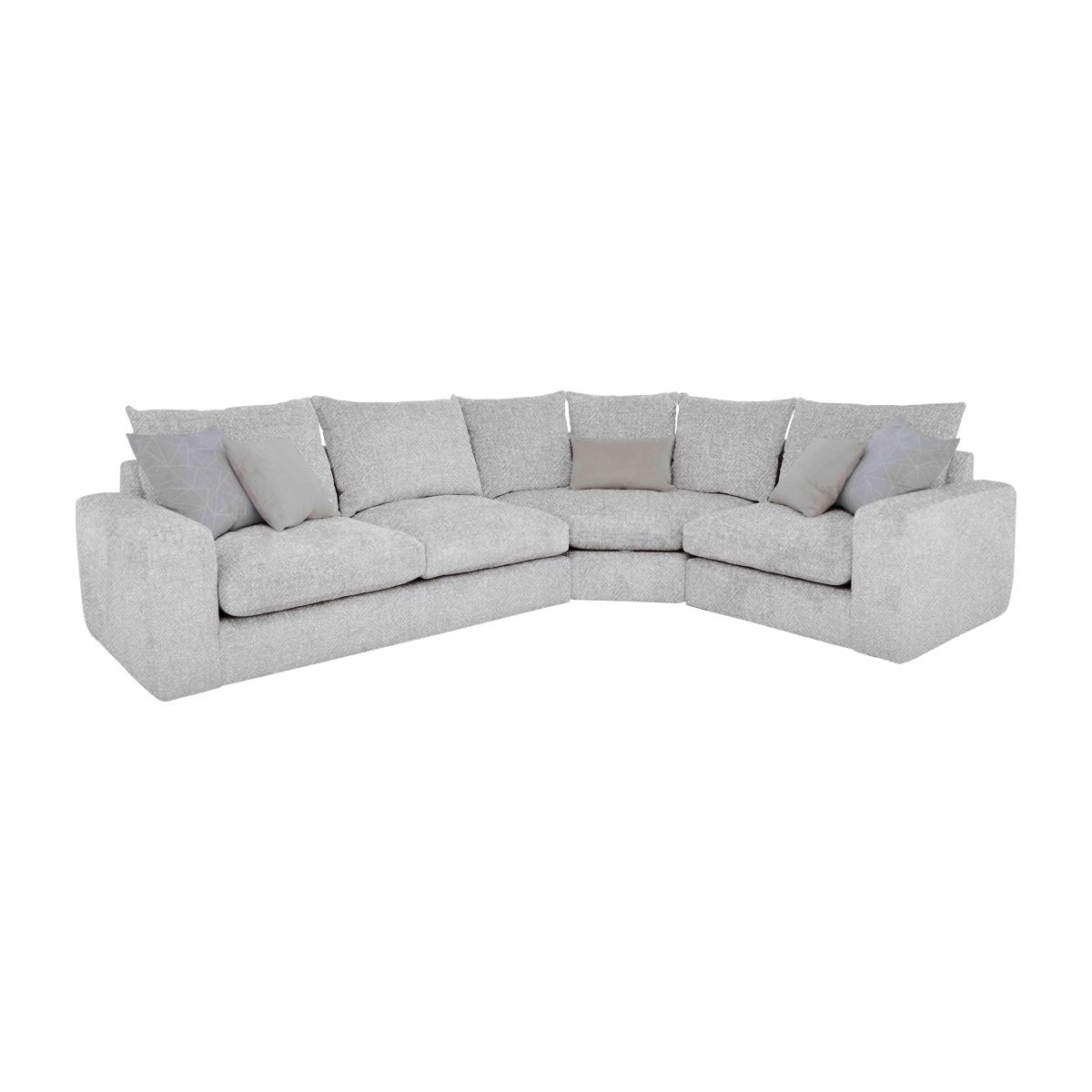 Boutique Pandora Small Right Hand Facing Corner Fibre Fill Sofa - Chevron Silver – image 1