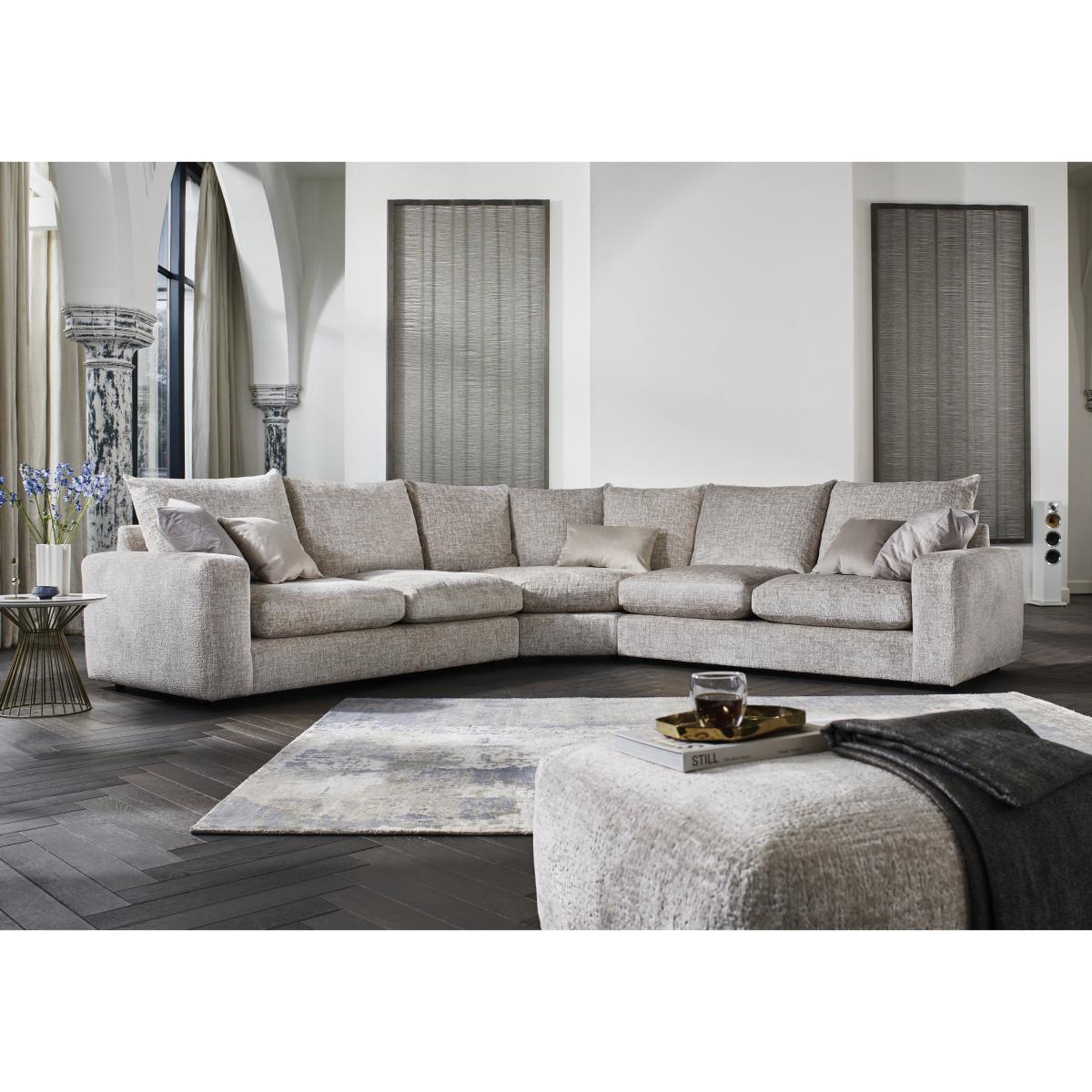Pandora Large Corner Foam Fill Sofa - Plain Ivory – image 2