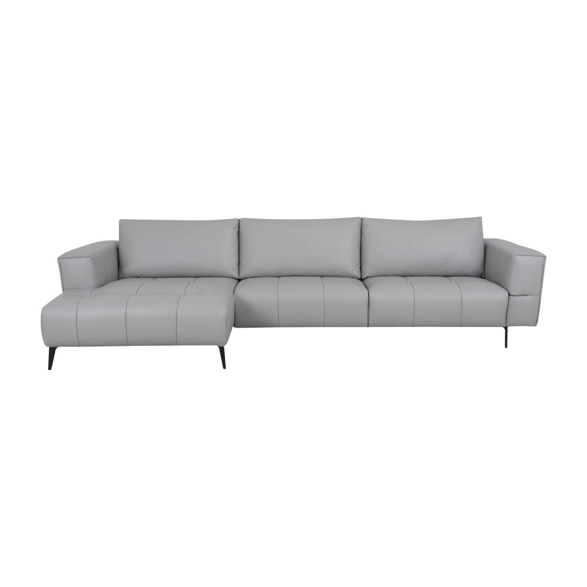 Domicil - Lawson Leather Left Hand Facing Chaise End Sofa - NP Light Grey – image 1