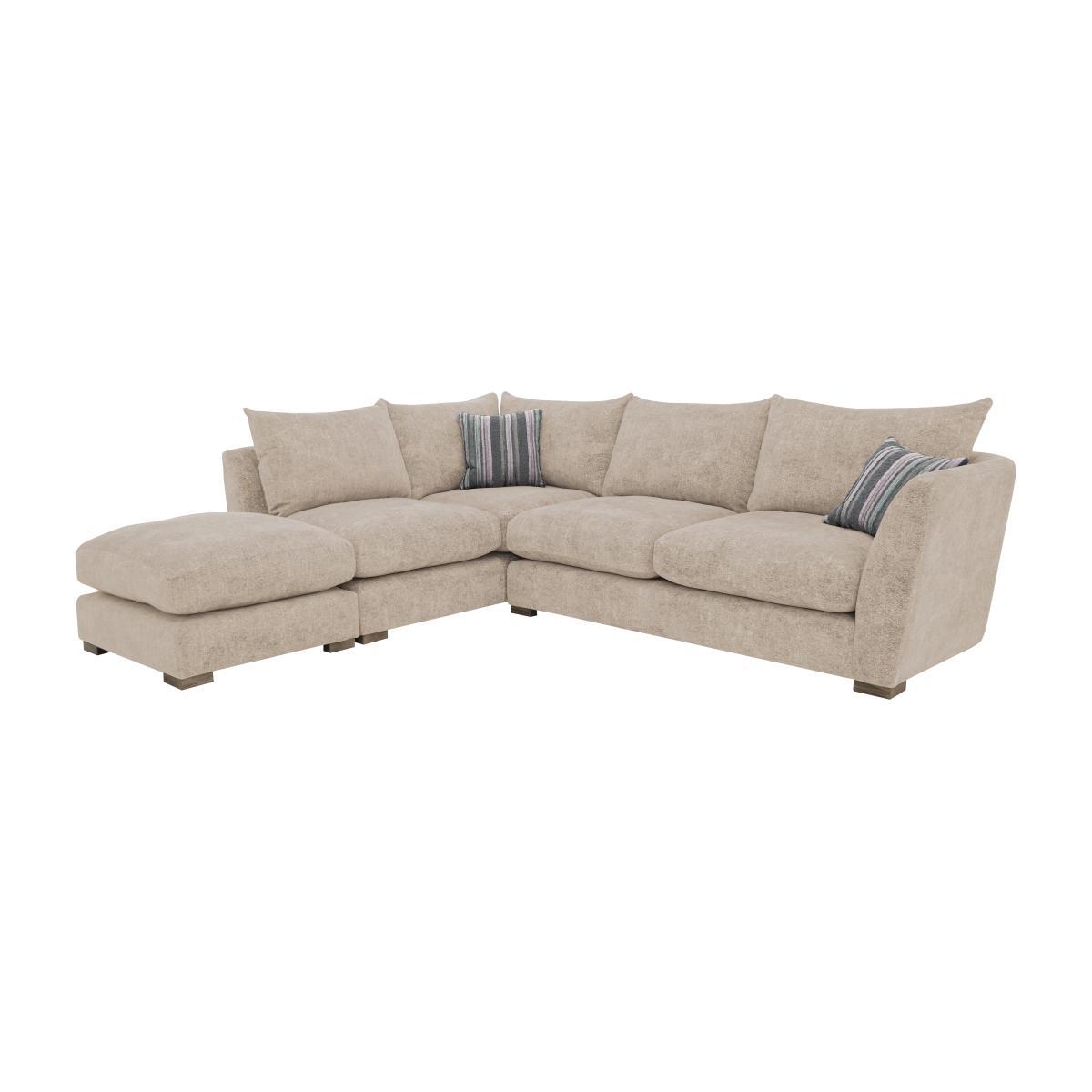 Nautical Large Classic Back Open End Chaise Corner Sofa - Cream