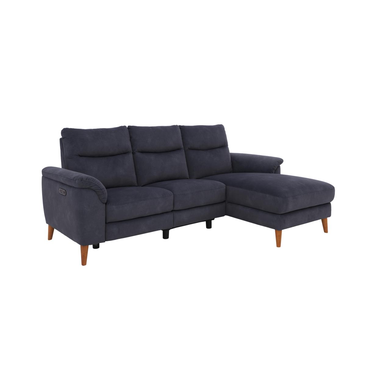 Morgan 3 Seater Fabric Power Recliner Sofa with Right Hand Facing Chaise End - Stone Dexter – image 10