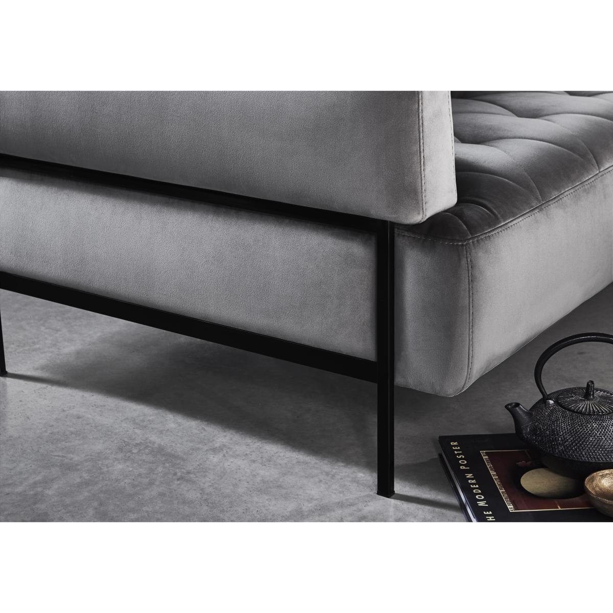 Nicoletti - Bellini Fabric Corner Chaise Sofa with Leather Console - Grey – image 7