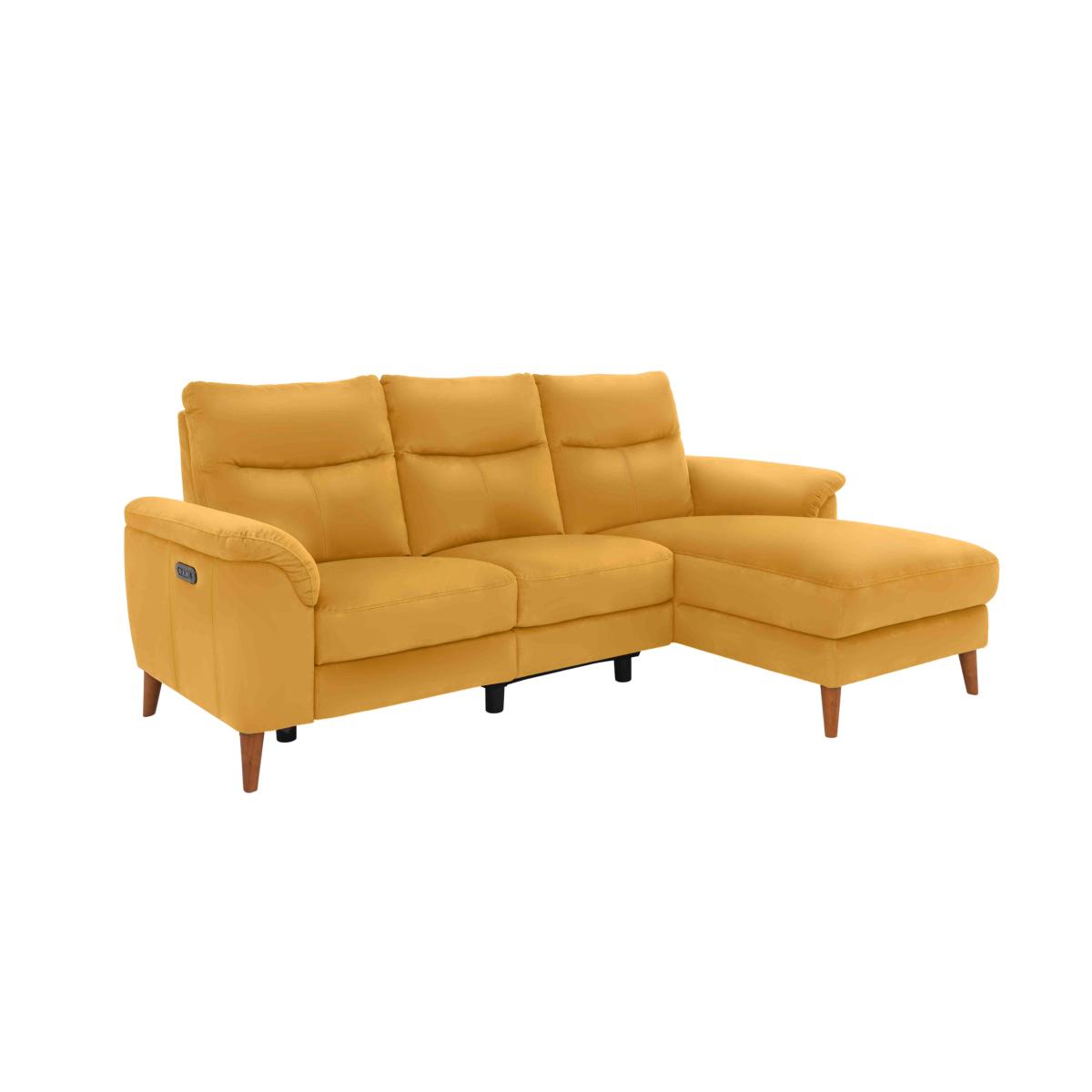 Morgan 3 Seater Leather Sofa with Chaise End - Grey – image 4