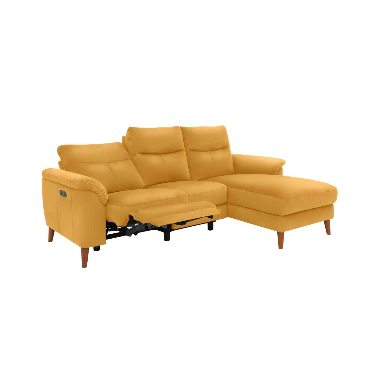 Morgan 3 Seater Leather Sofa with Chaise End - Grey – image 5