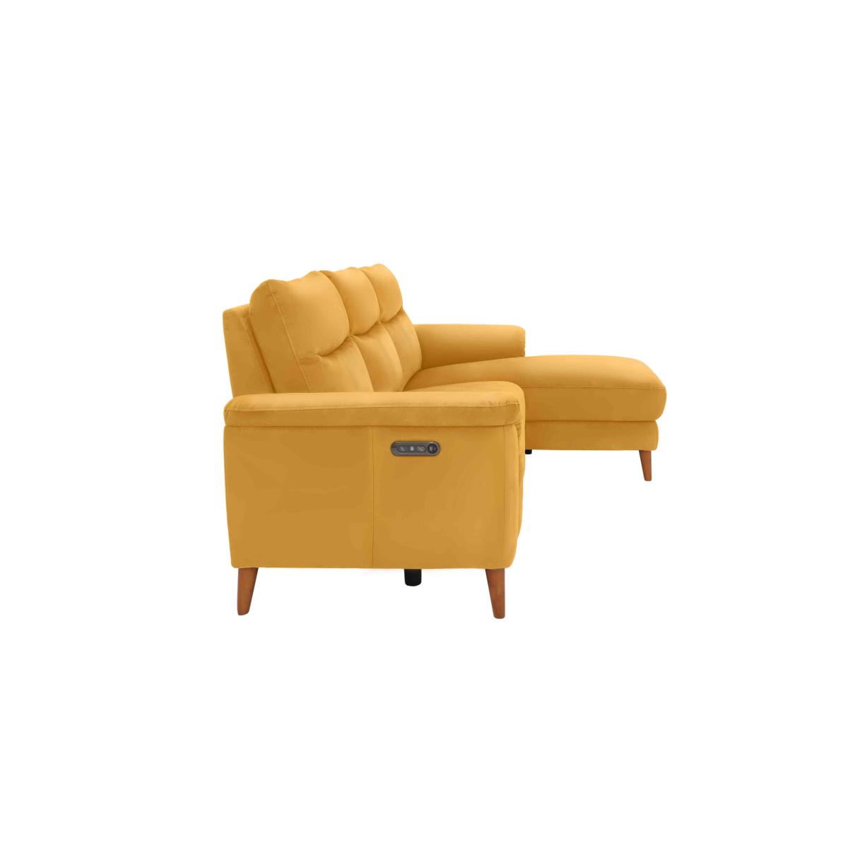 Morgan 3 Seater Leather Sofa with Chaise End - Grey – image 6