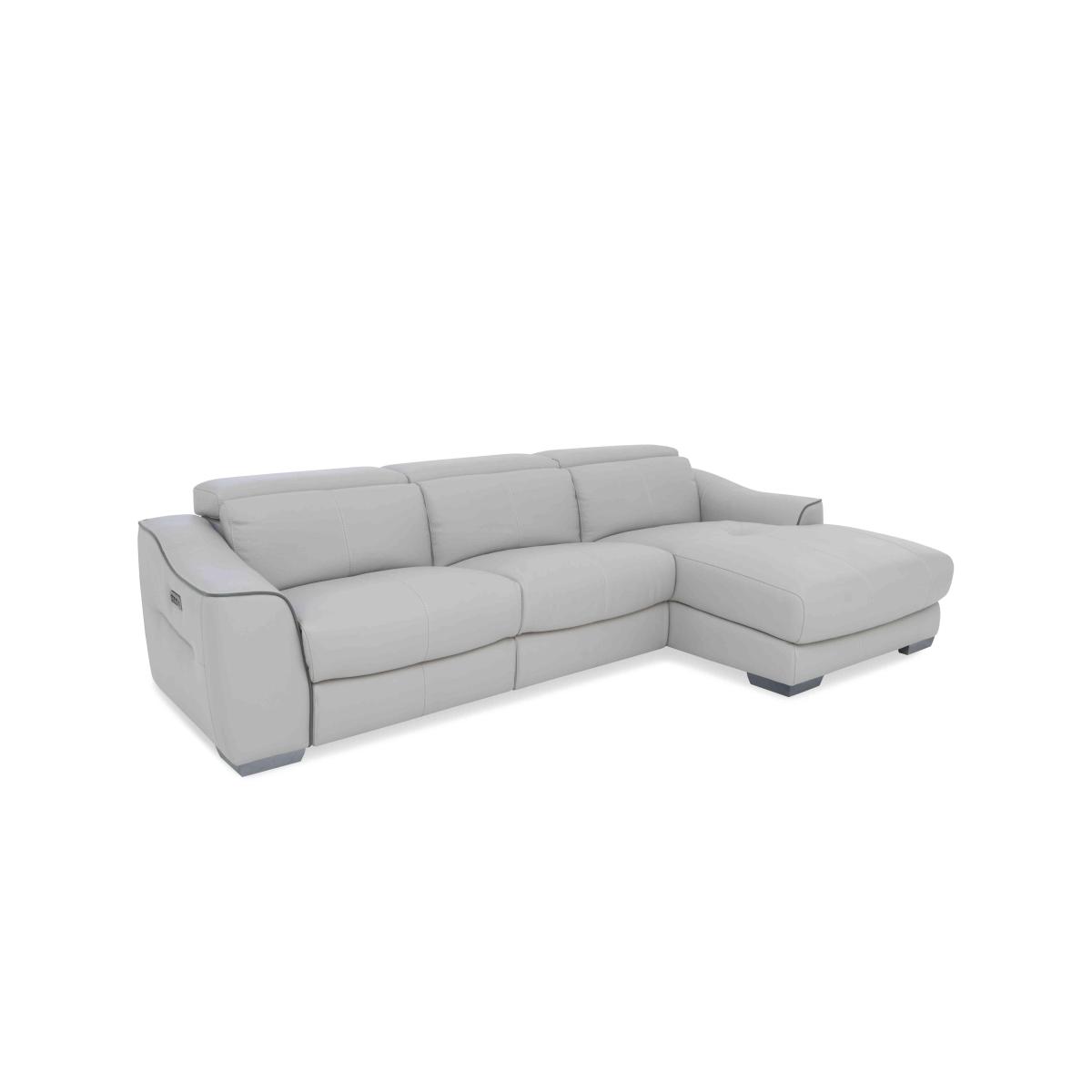 Xavier NC Leather Double Power Recliner Right Hand Facing Chaise End Sofa with Power Headrests - NC Lake Green – image 7