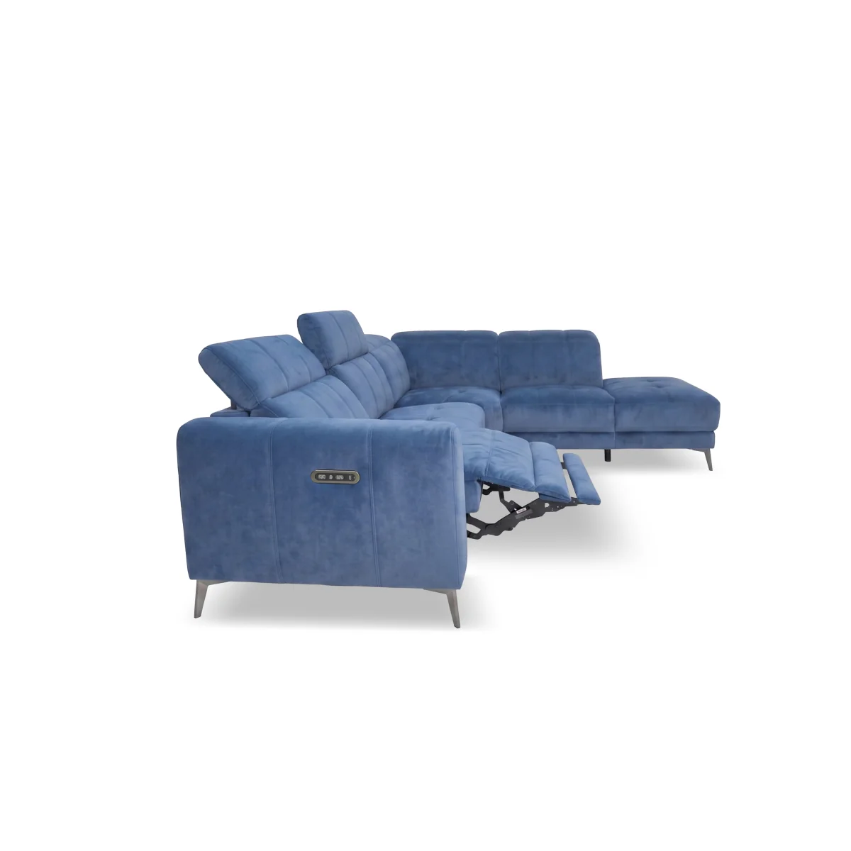 Ezra Fabric Power Recliner Chaise End Left Hand Facing Corner Sofa with Power Headrests - Dexter Mocha - Sofas and Armchairs - In Time for Christmas – image 4