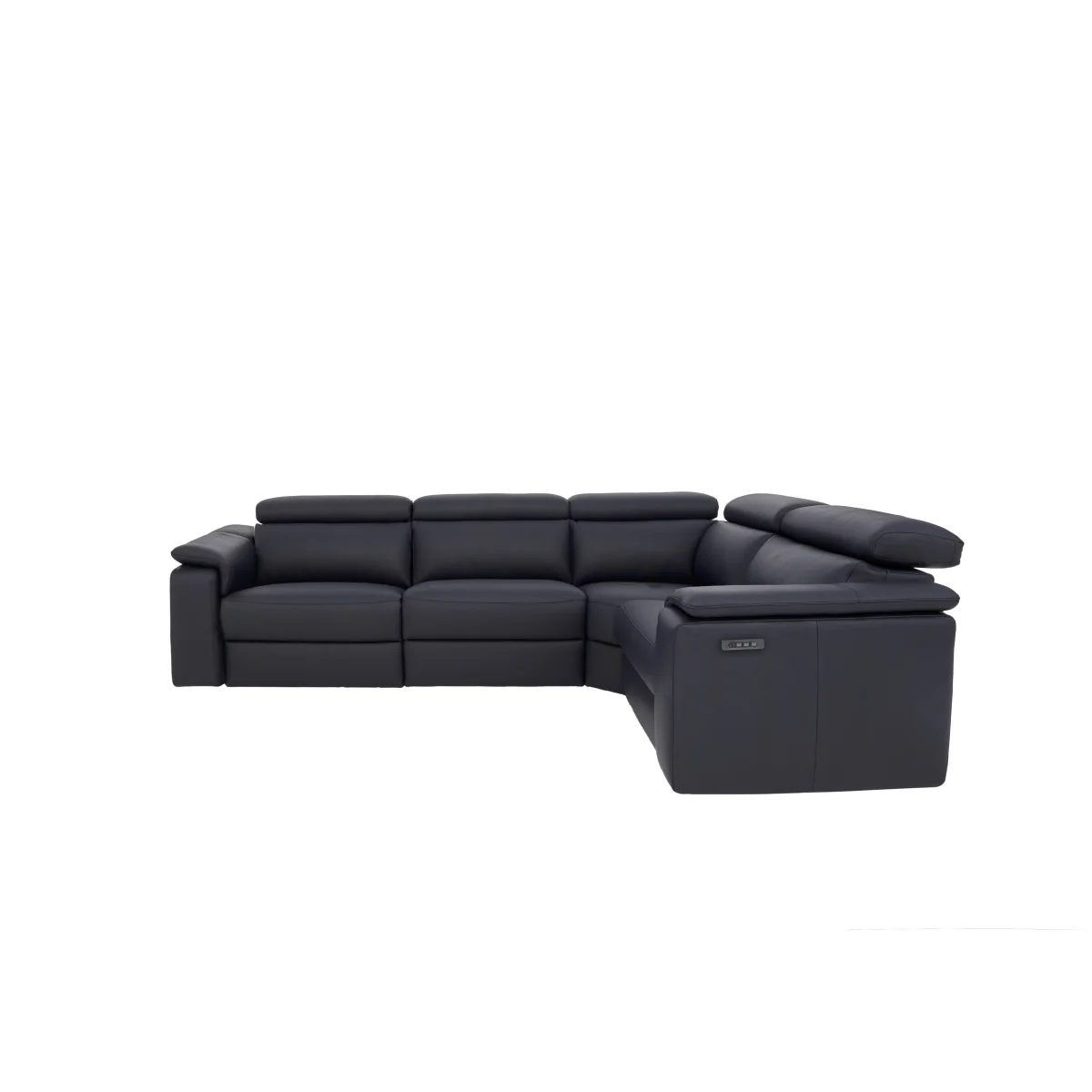 Nicoletti - Canto Small TO Leather Power Recliner Corner Sofa with Power Headrests - Torello Blu – image 6