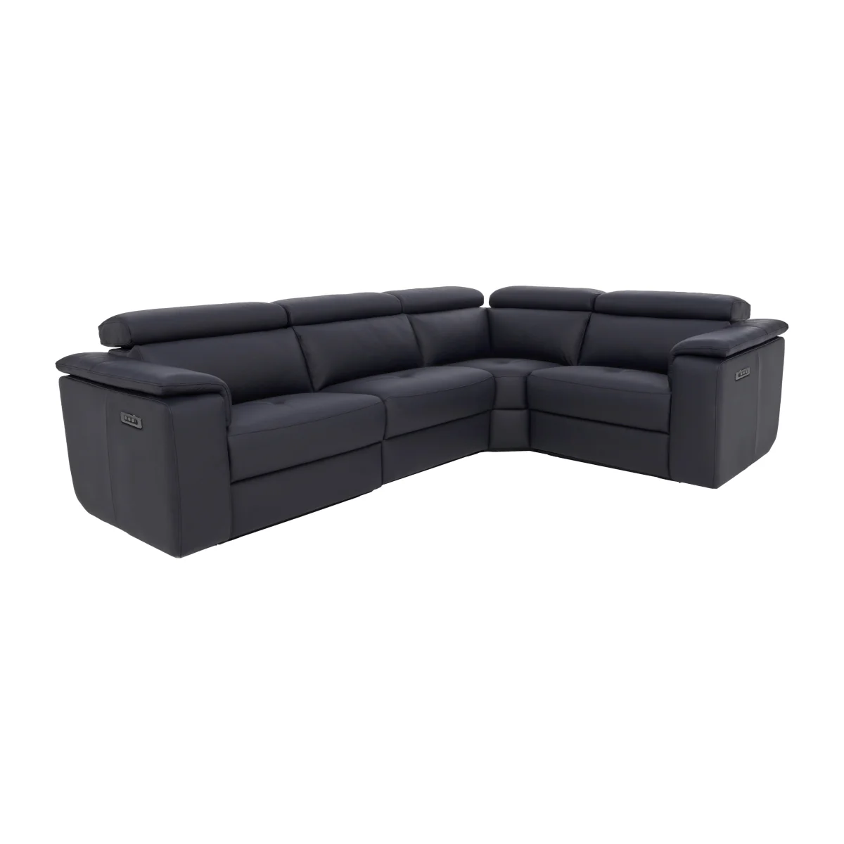 Nicoletti - Canto Small TO Leather Power Recliner Corner Sofa with Power Headrests - Torello Blu – image 1