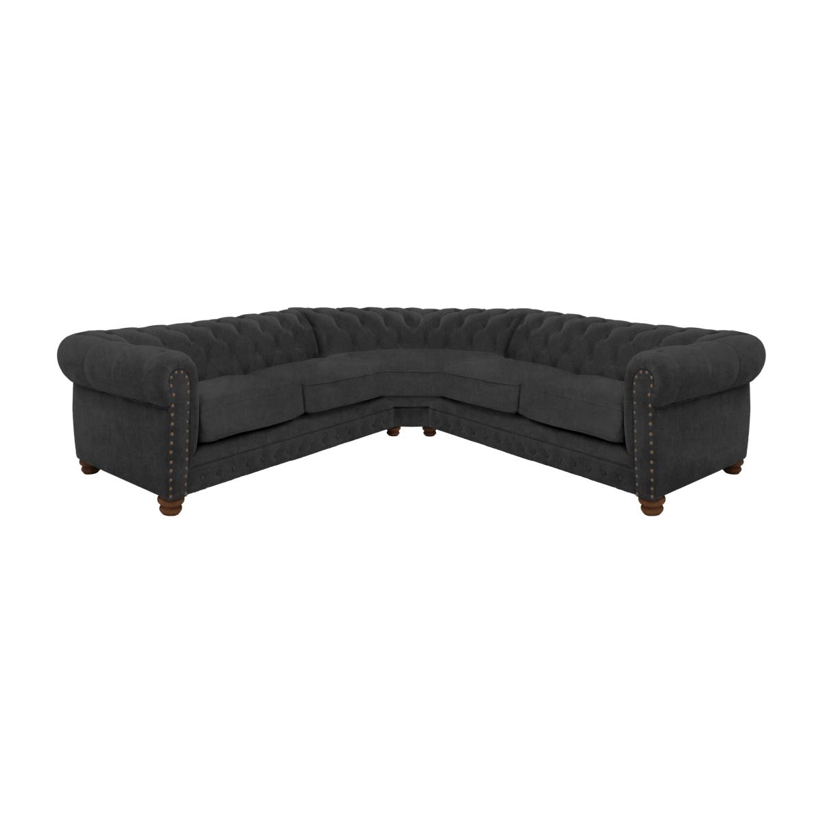 Alexander and James - Chesterfield Collection Hugo Large Fabric Corner Sofa - Boot with Studs - Dark Feet