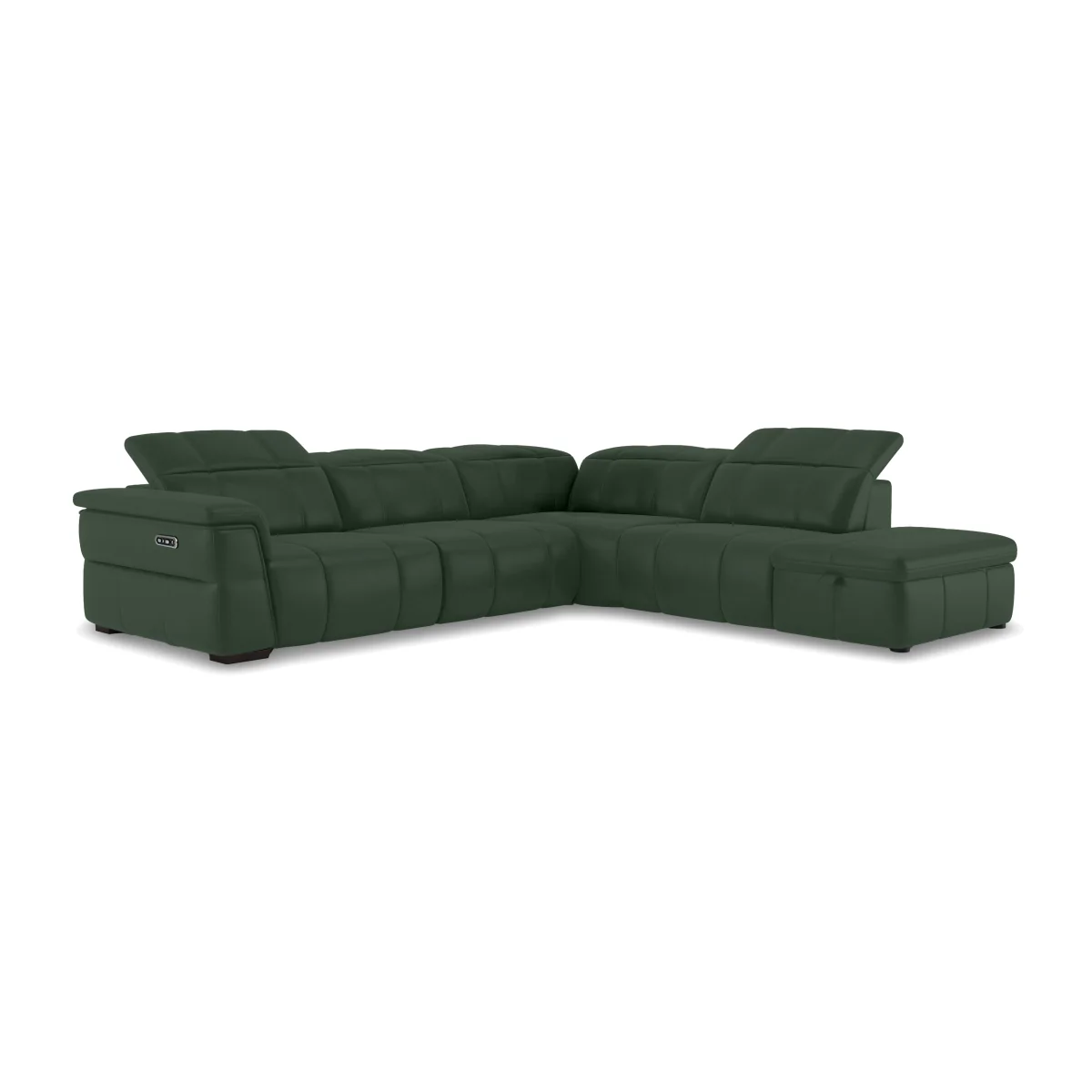 Leather Power Recliner Right Hand Facing Corner Sofa with Headrests and Storage Chaise End - Oslo Pine - Sofas and Armchairs - In Time for Christmas – image 1