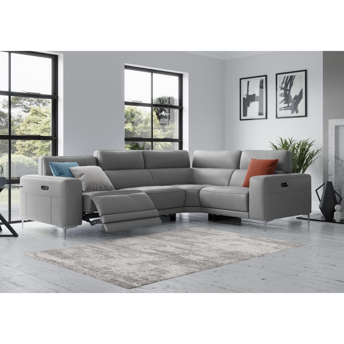 Adama Leather Corner Sofa - Black- World of Leather – image 2