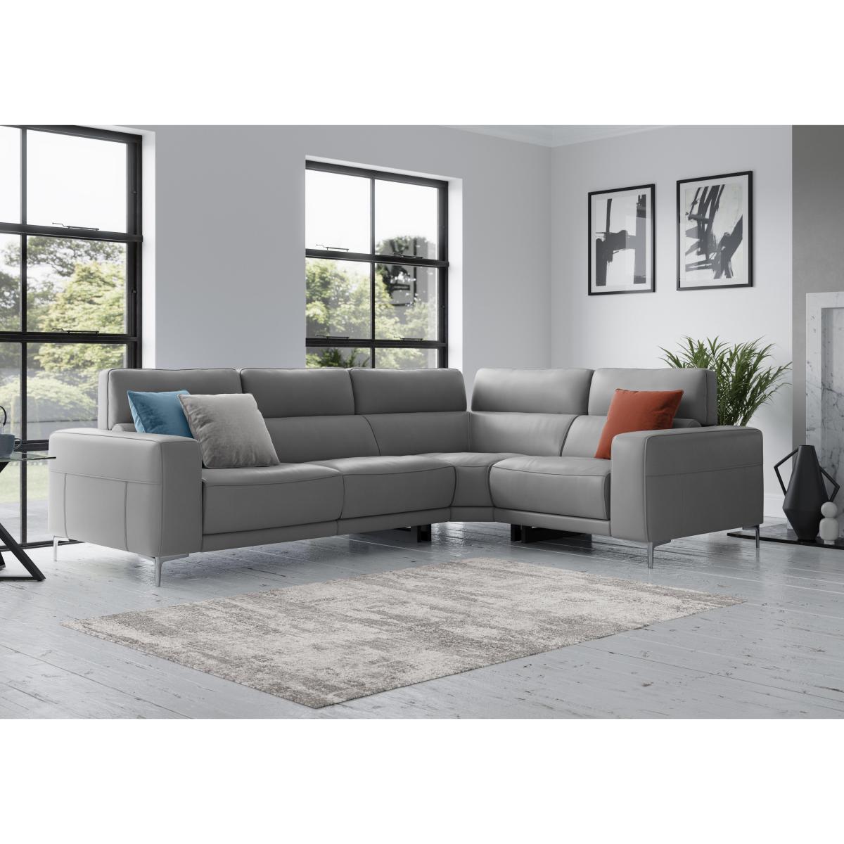 Adama Leather Corner Sofa - Black- World of Leather – image 3