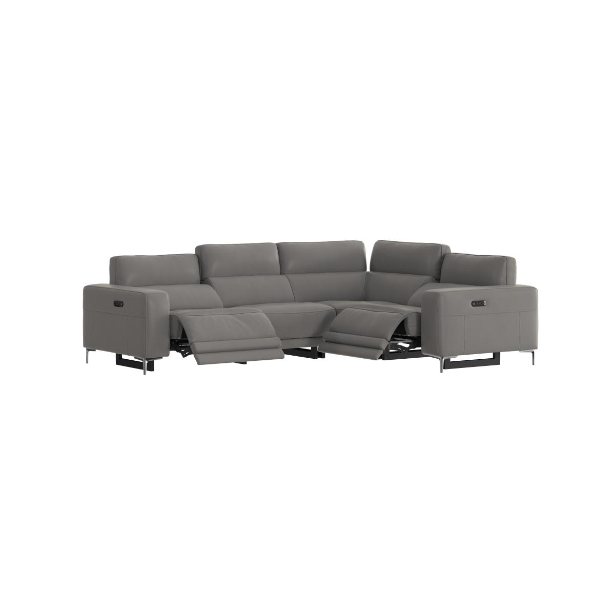 Adama Leather Corner Sofa - Black- World of Leather – image 9