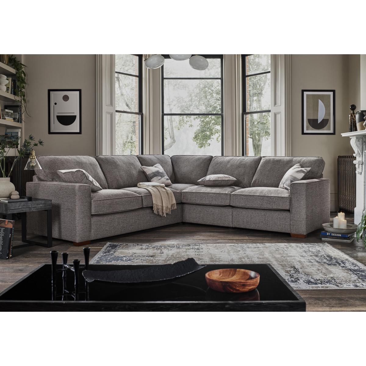 Cory Large Fabric Corner Classic Back Sofa - Grey – image 2