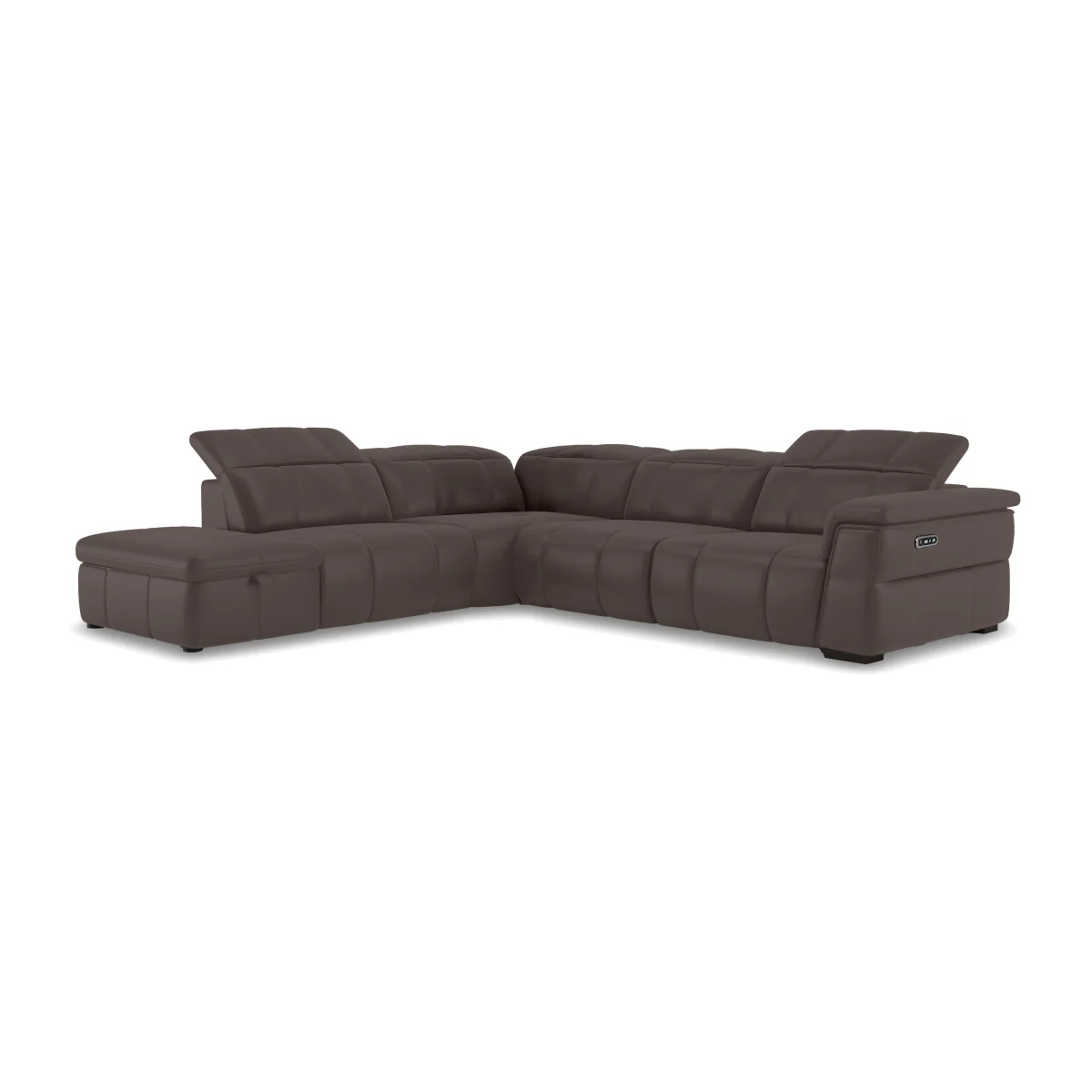 NC Leather Power Recliner Left Hand Facing Corner Sofa with Headrests and Storage Chaise End - Storm - Sofas and Armchairs - In Time for Christmas – image 1