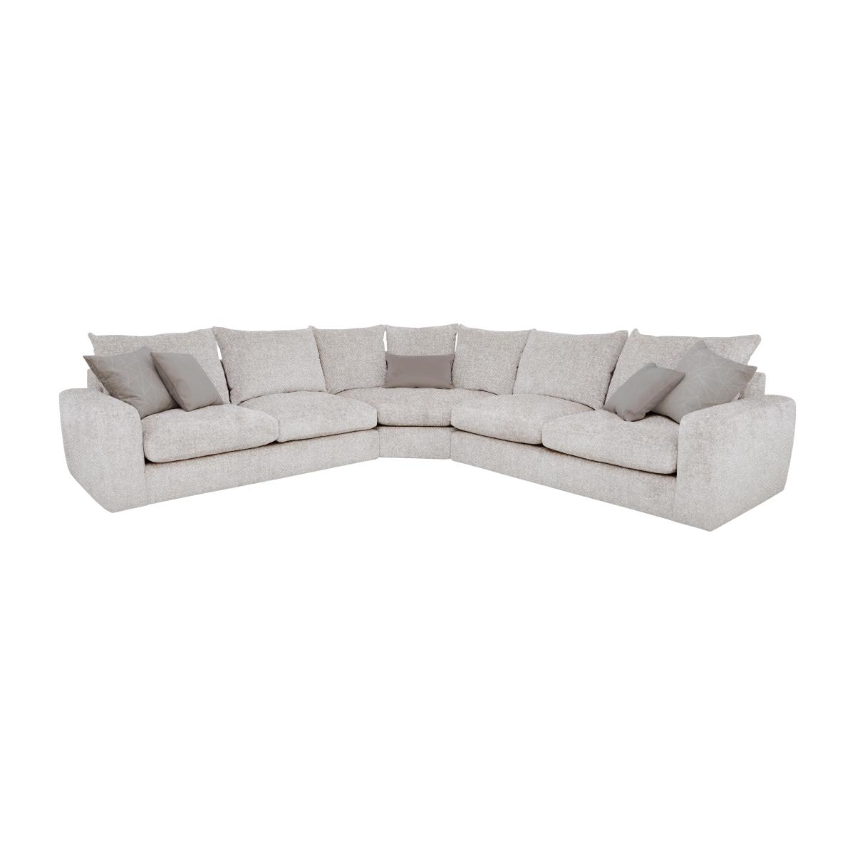 Boutique Pandora Large Corner Fibre Fill Sofa - Chevron Mink – image 1