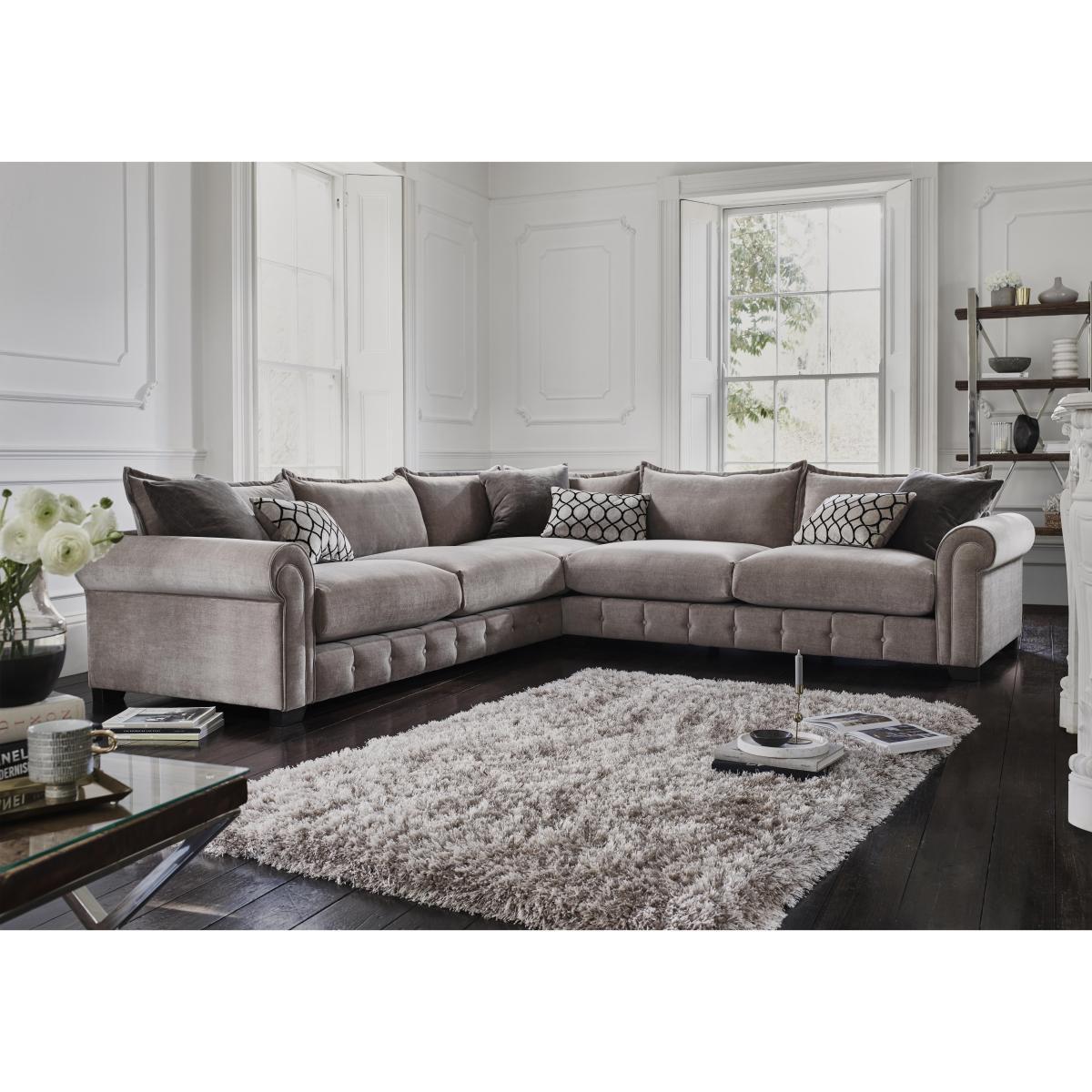 Alexander and James - Sumptuous Large Fabric Corner Sofa - Beige – image 2