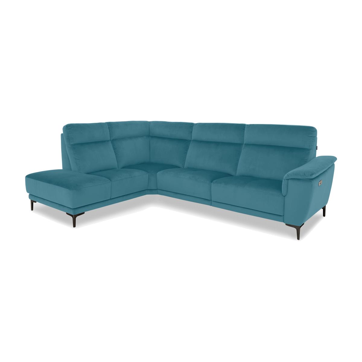 Nicoletti Italia - Amalfi Fabric Left Hand Facing Chaise Power Recliner Sofa - Selma Turchese