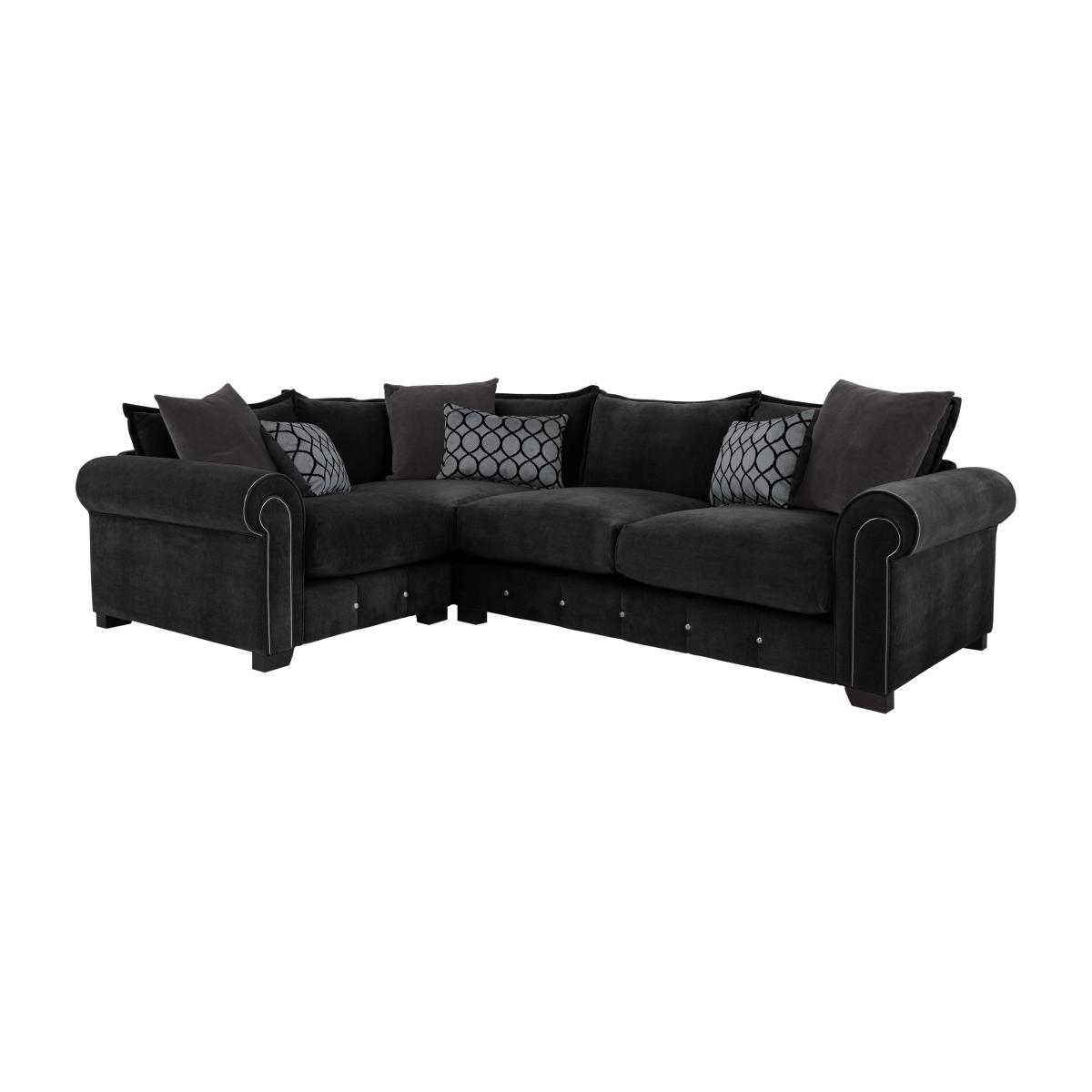 Alexander and James - Sumptuous Medium Fabric Left Hand Facing Corner Sofa - Chamonix Anthracite Chrome – image 1