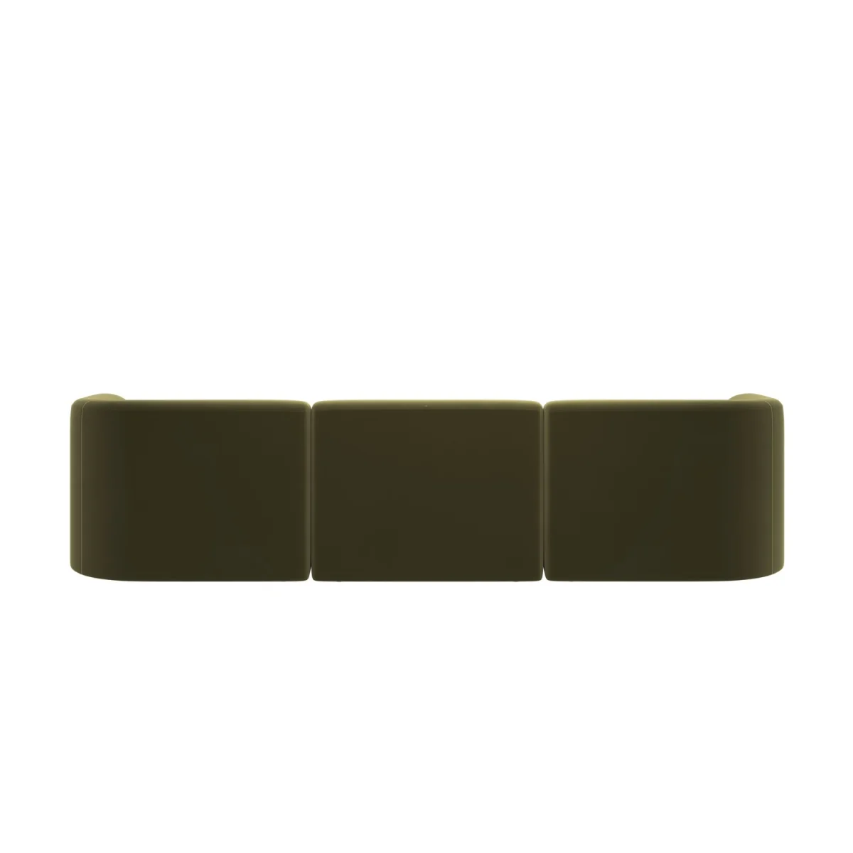 Large Olive Green Velvet 4-Seater U-Shape Modular Chaise Sofa - Laine – image 9