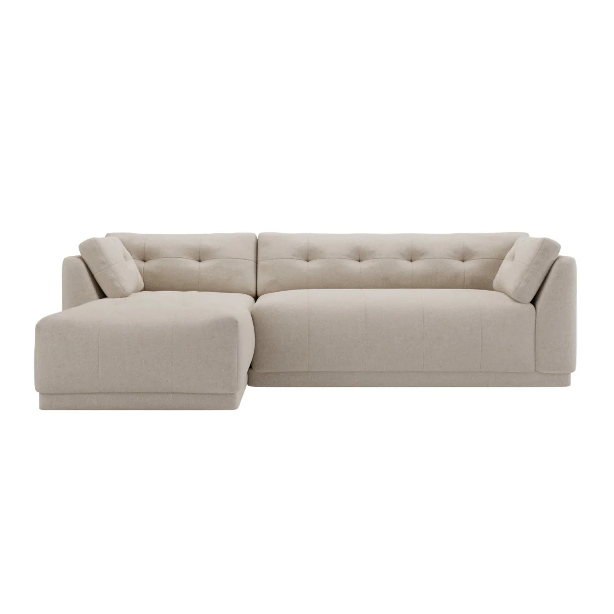 Beige Fabric 4 Seater Left-Hand Chaise L-Shape Corner Sofa - Arden – image 5