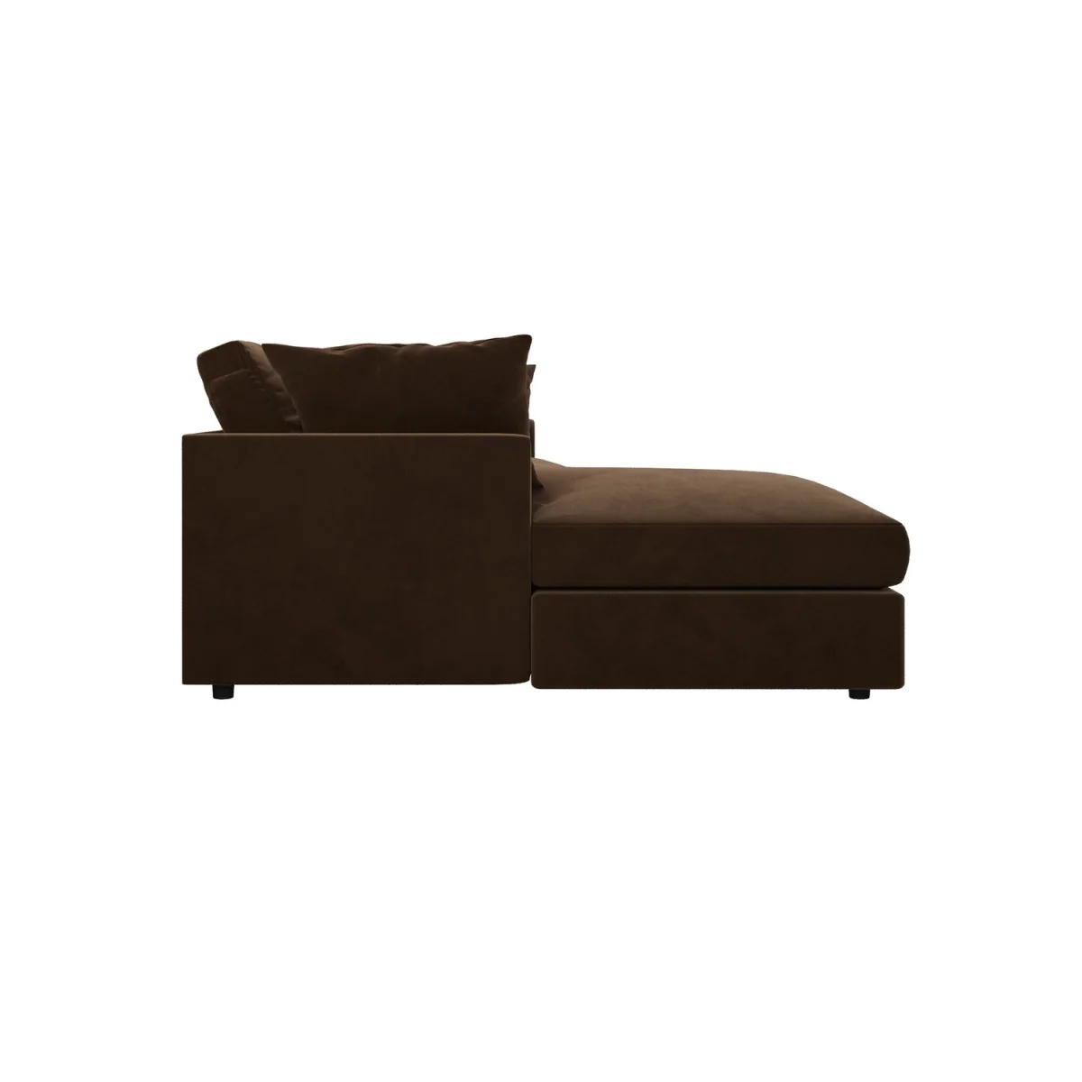 Large Chocolate Brown Velvet Left Hand 4 Seater Chaise Corner Sofa - August – image 7