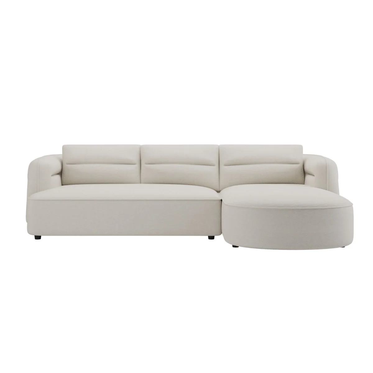 Cream Chenille 4 Seater Right Hand L-Shape Curved Chaise Corner Sofa - Bodhi – image 6