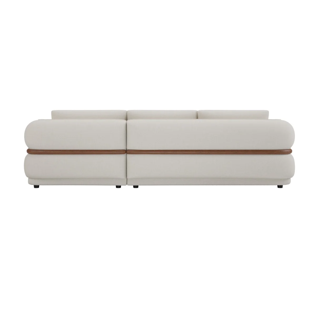 Cream Chenille 4 Seater Right Hand L-Shape Curved Chaise Corner Sofa - Bodhi – image 9