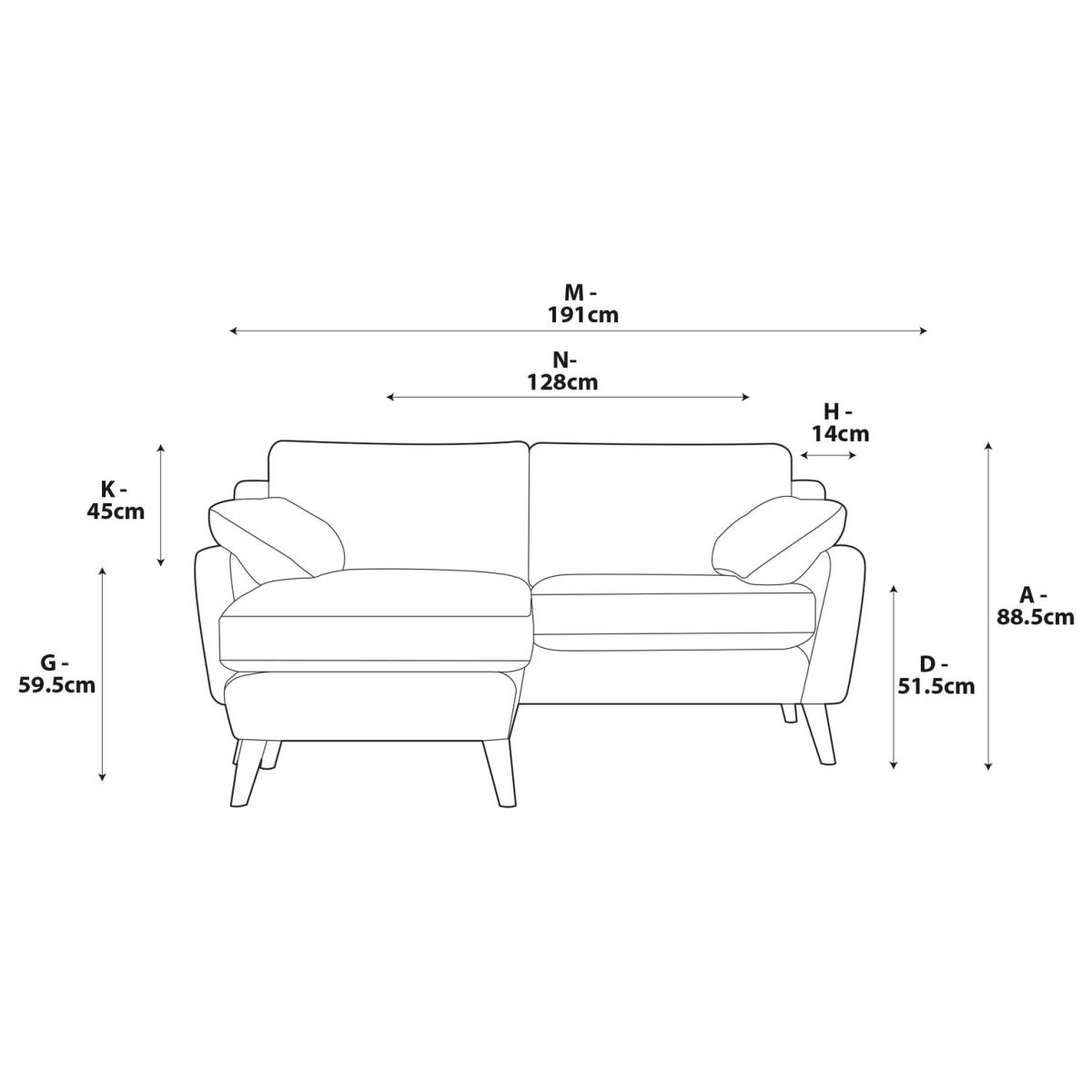 Habitat Ivor Left Hand Corner Sofa - Papaya - Ash Leg – image 7