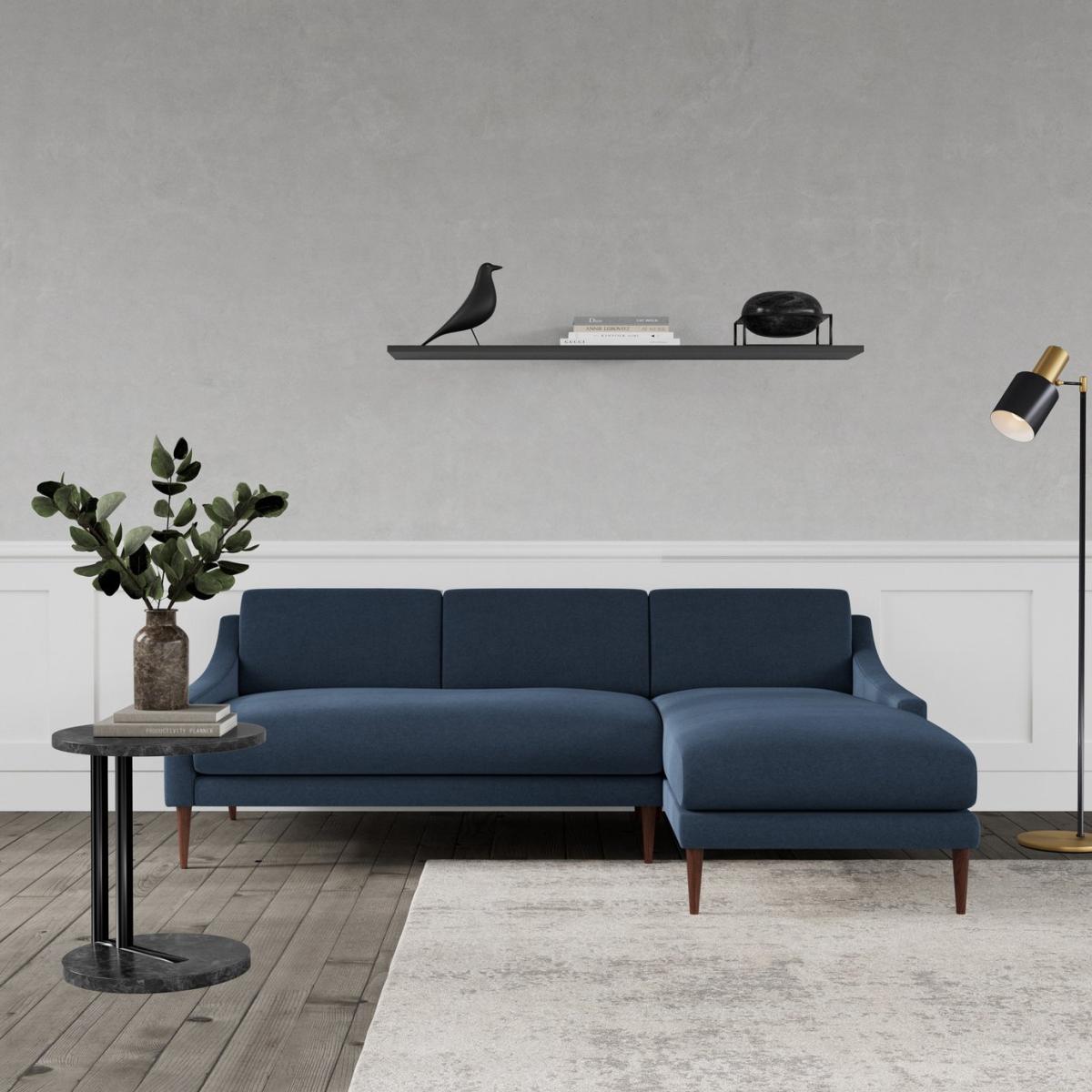 Swoon Turin Fabric Right Hand Corner Sofa - Indigo Blue – image 2