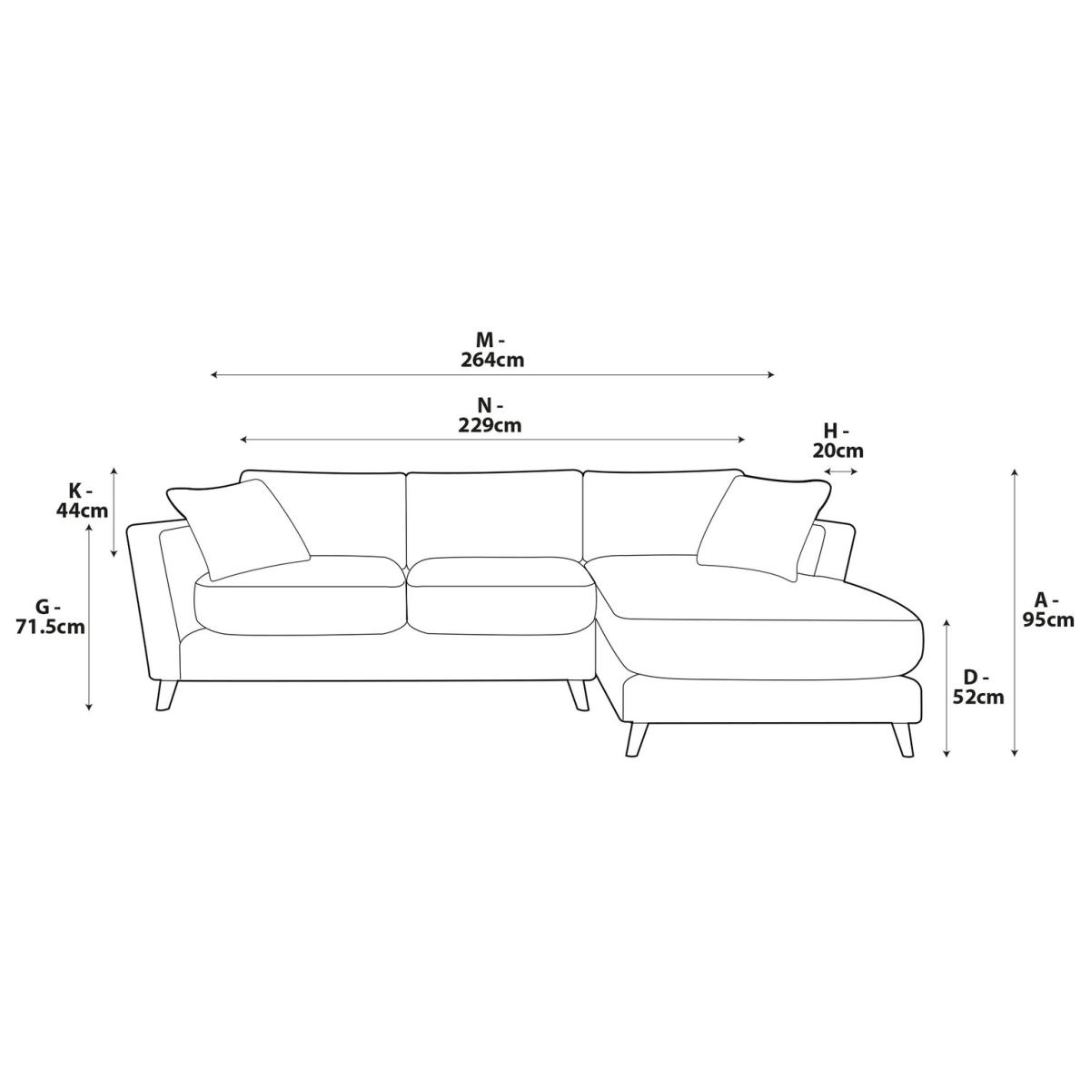 Habitat Lomond Right Hand Corner Sofa - Charcoal - Ash Leg – image 7