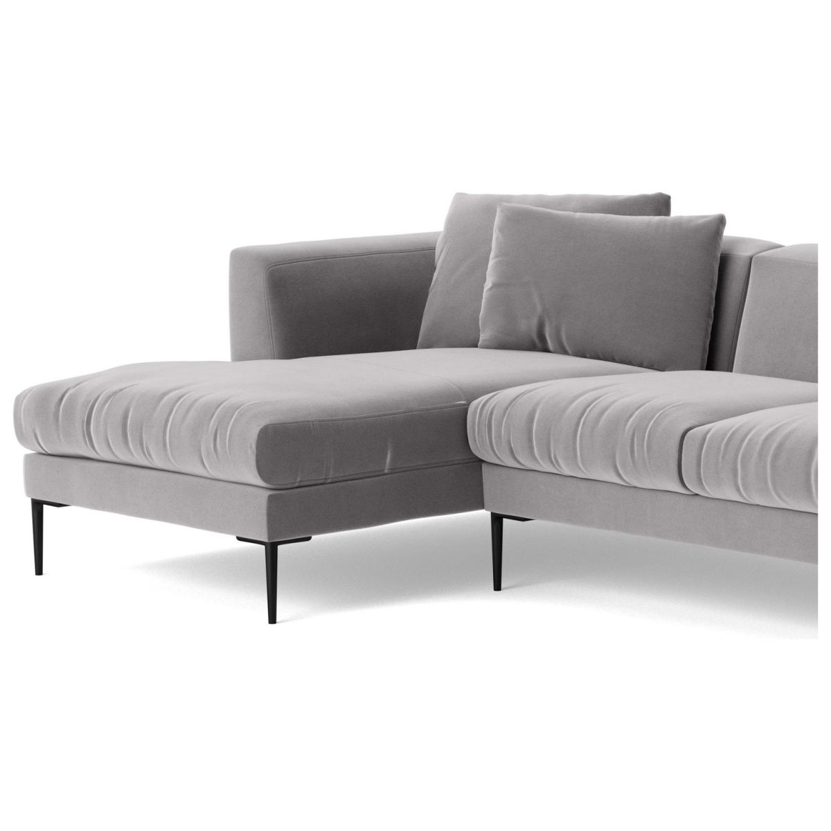 Swoon Alena Velvet Left Hand Corner Sofa - Silver Grey – image 7