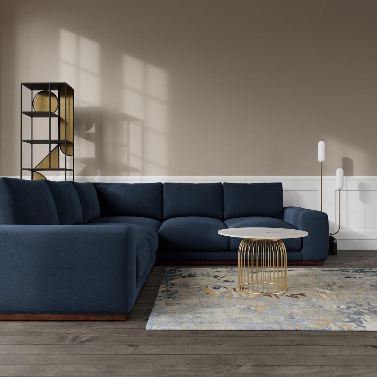 Swoon Denver Fabric 5 Seater Corner Sofa - Indigo Blue – image 2
