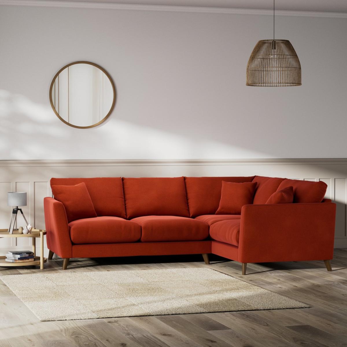 Habitat Lomond Right Hand Corner Sofa - Orange - Dark Leg – image 2