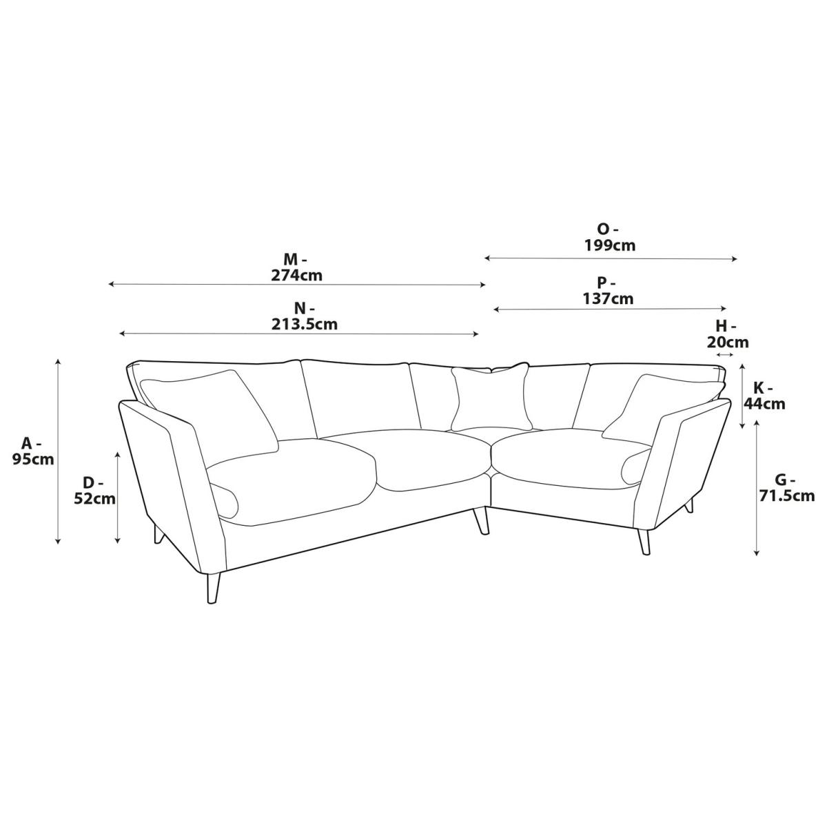 Habitat Lomond Right Hand Corner Sofa - Orange - Dark Leg – image 7