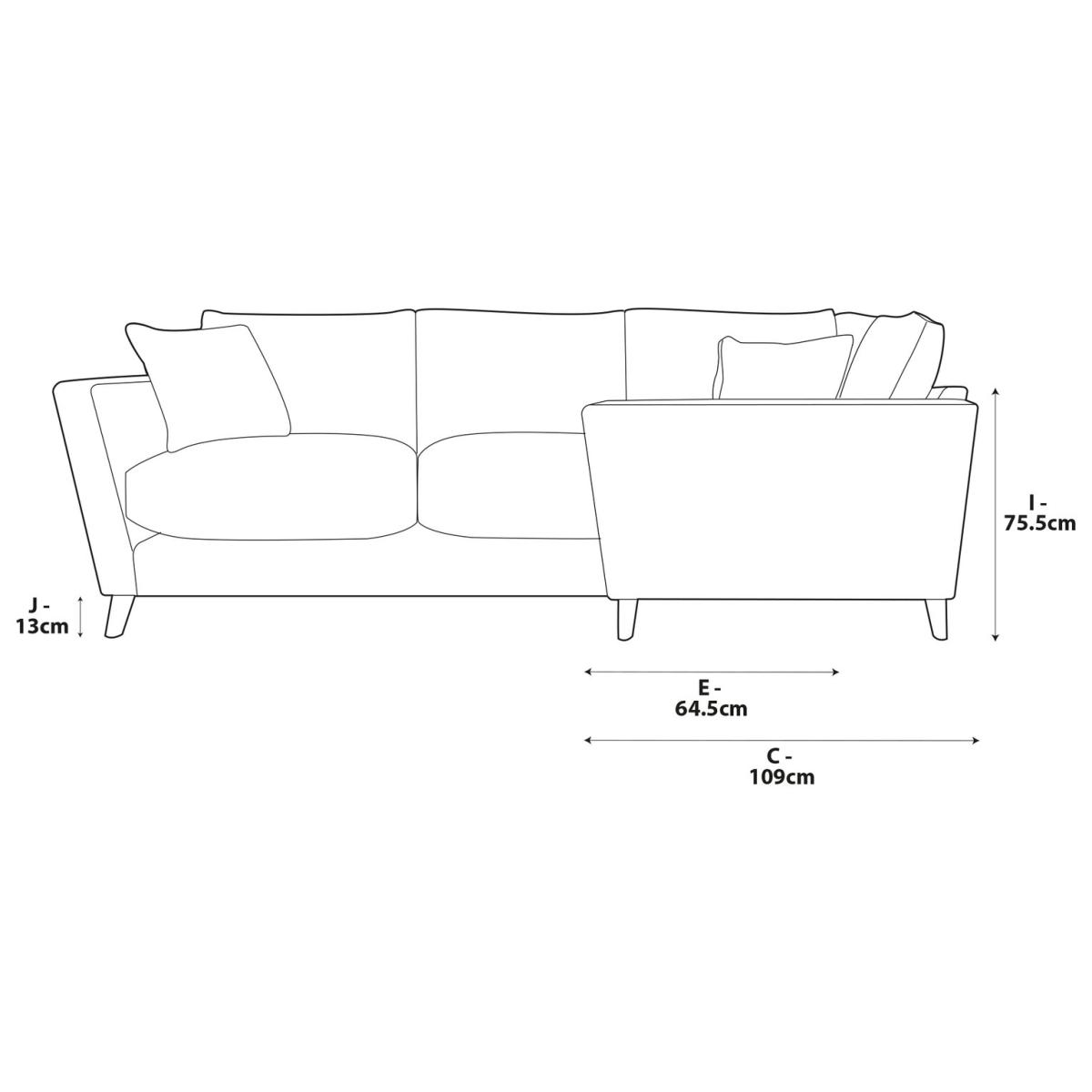 Habitat Lomond Right Hand Corner Sofa - Orange - Dark Leg – image 8