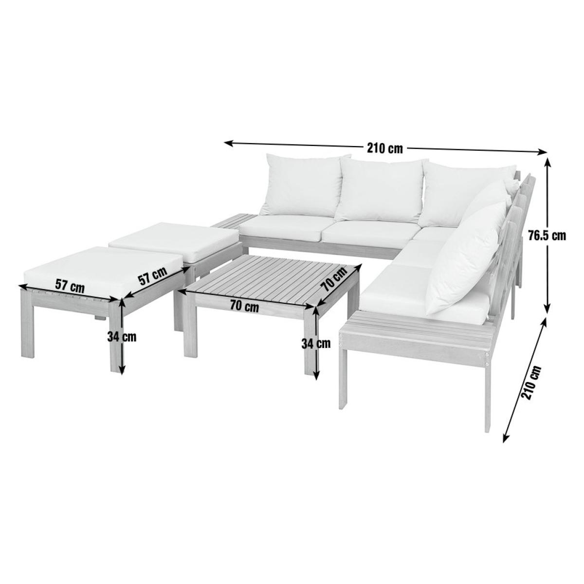 Habitat 6 Seater Wooden Corner Sofa Set - Oak – image 10