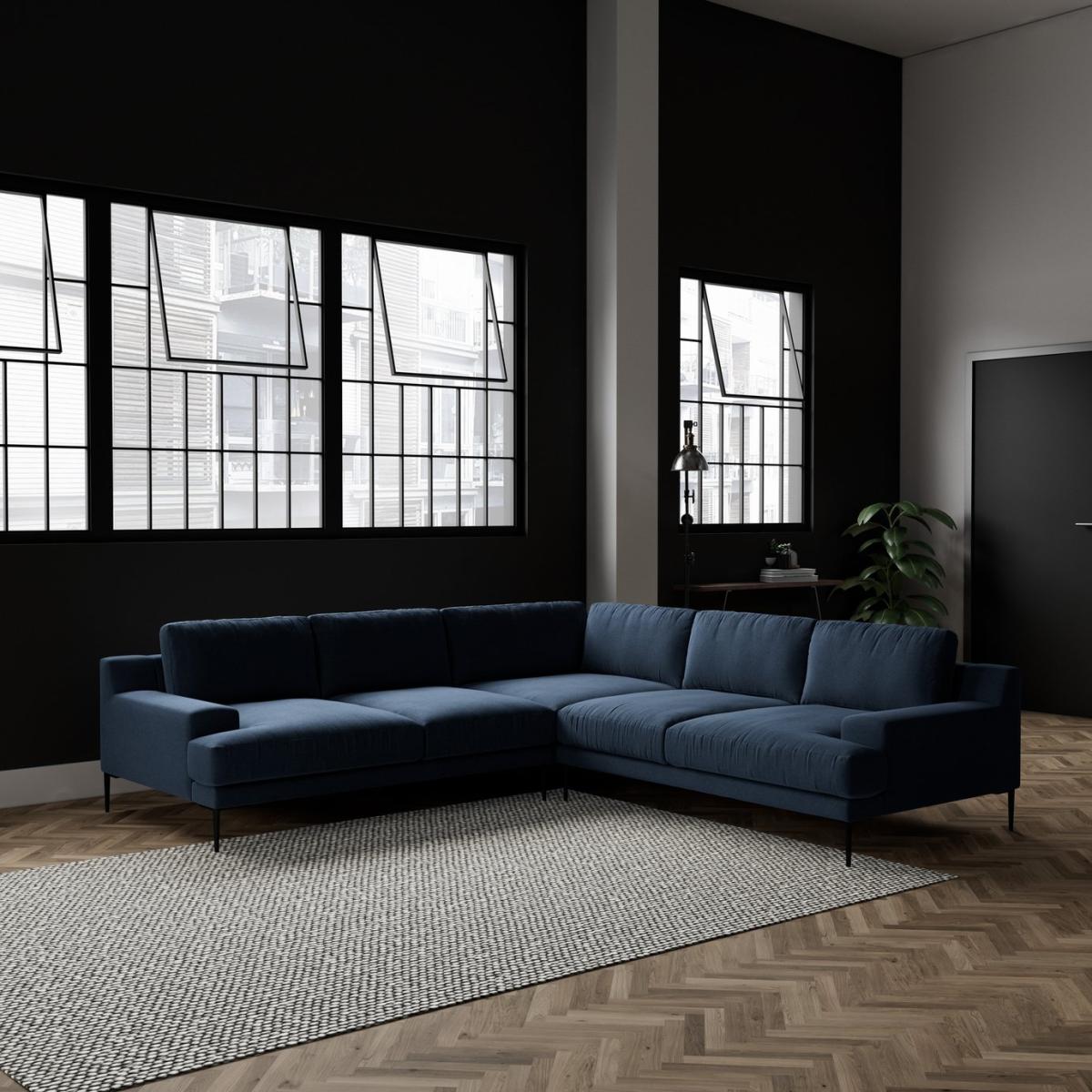 Swoon Almera Fabric 5 Seater Corner Sofa - Indigo Blue – image 3