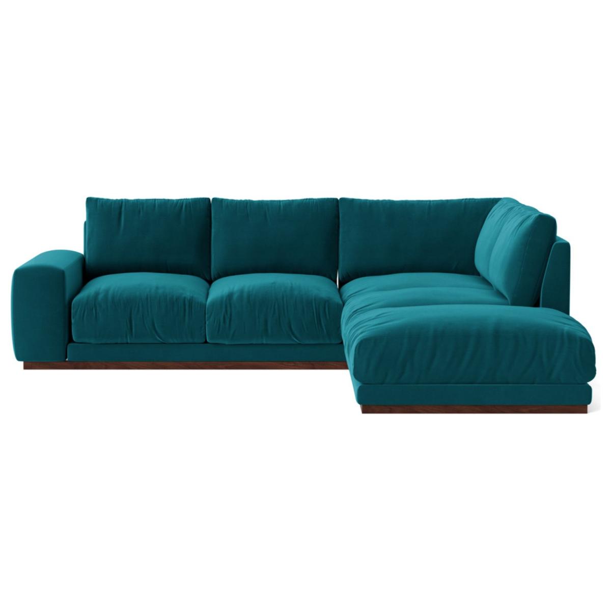 Swoon Denver Velvet Right Hand Corner Sofa- Kingfisher Blue – image 3