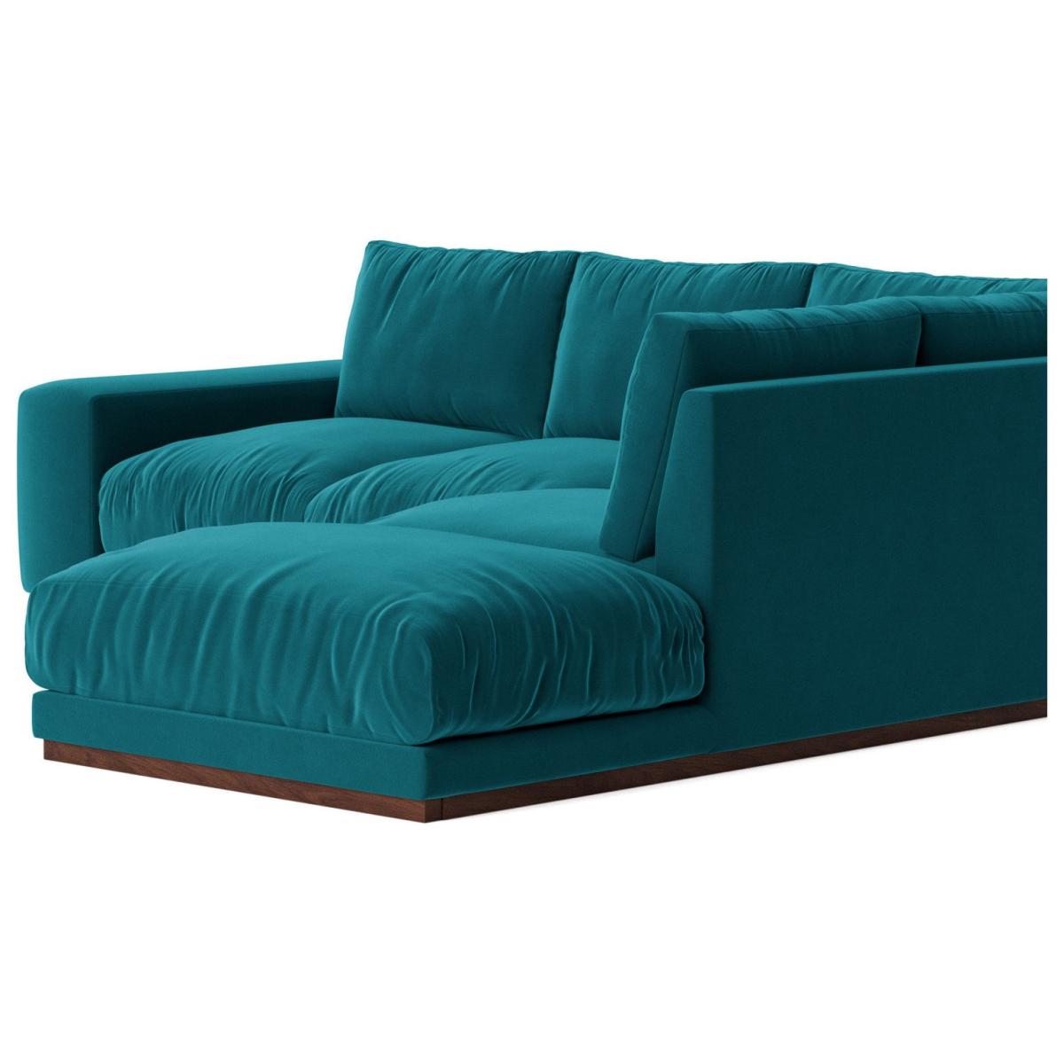 Swoon Denver Velvet Right Hand Corner Sofa- Kingfisher Blue – image 4