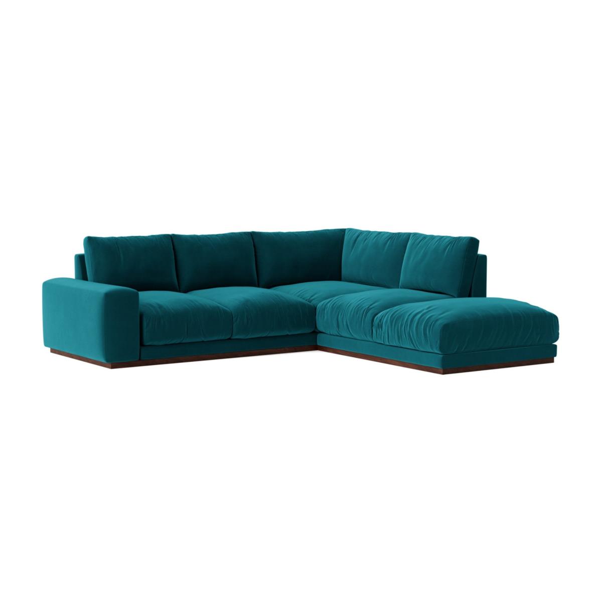 Swoon Denver Velvet Right Hand Corner Sofa- Kingfisher Blue – image 1