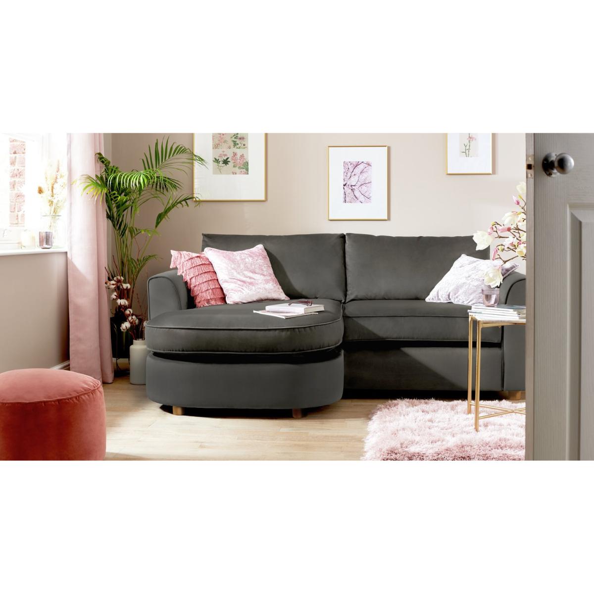 Habitat Reed Reversible Corner Fabric Sofa - Grey – image 2