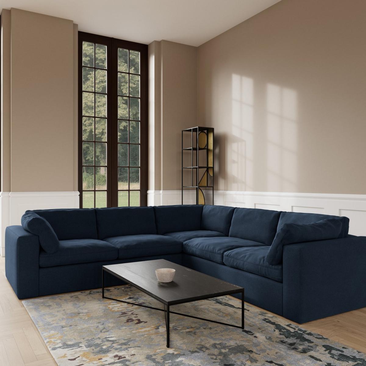 Swoon Seattle Fabric 5 Seater Corner Sofa - Indigo Blue – image 3
