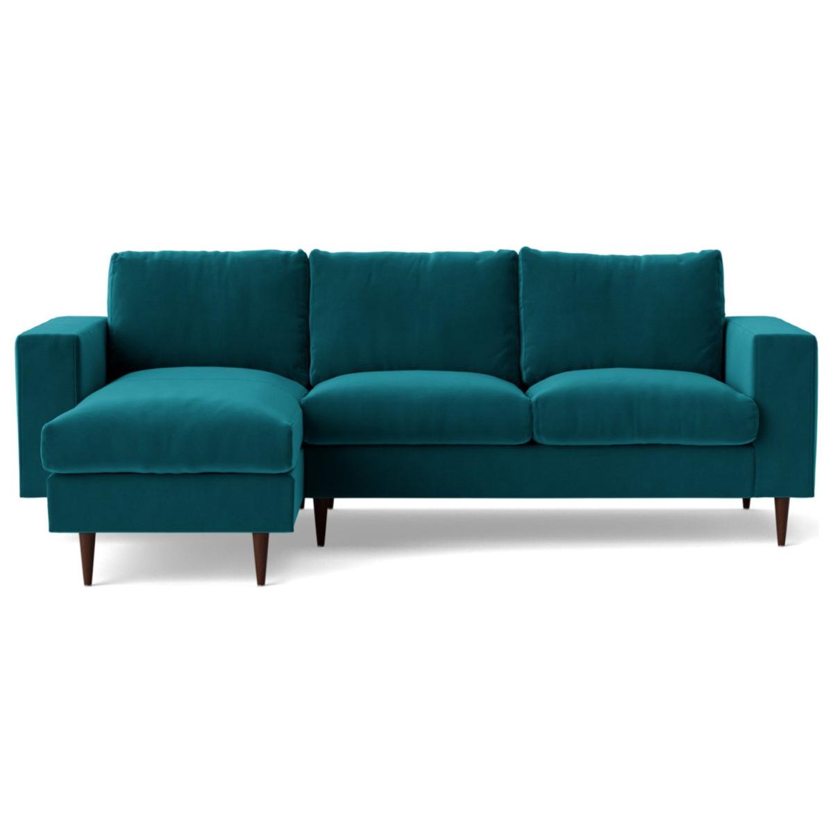 Swoon Evesham Velvet Left Hand Corner Sofa - Kingfisher Blue – image 3