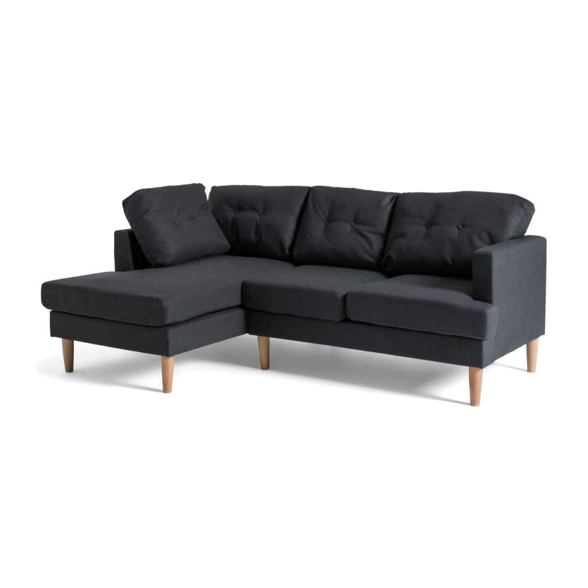 Habitat Joshua Fabric Left Hand Corner Chaise Sofa -Charcoal