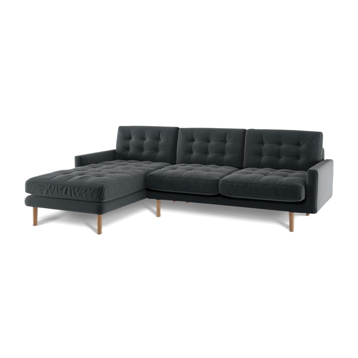 Habitat Fenner Left Corner Fabric Chaise - Grey