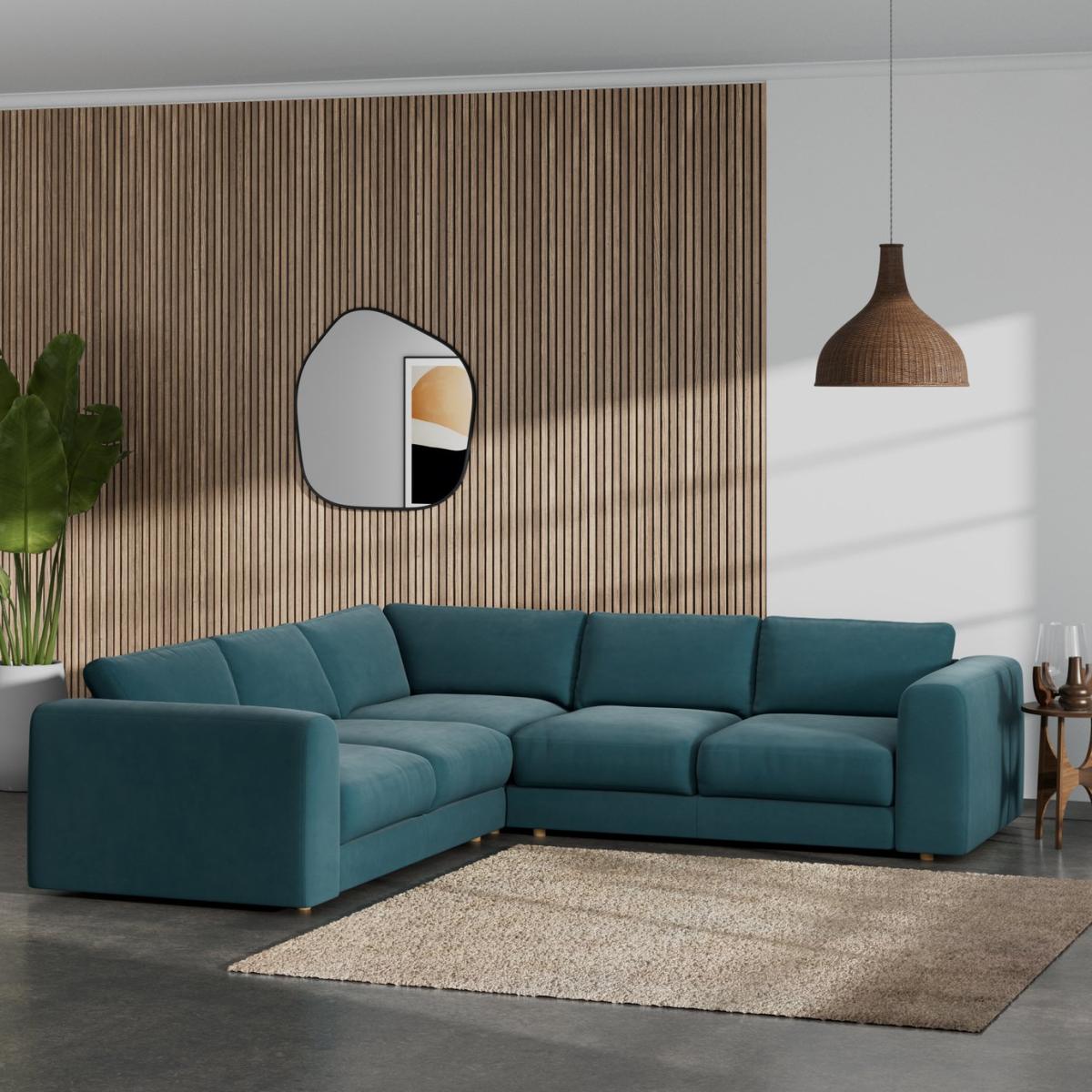 Habitat Ayr Reversible Corner Sofa - Teal – image 2