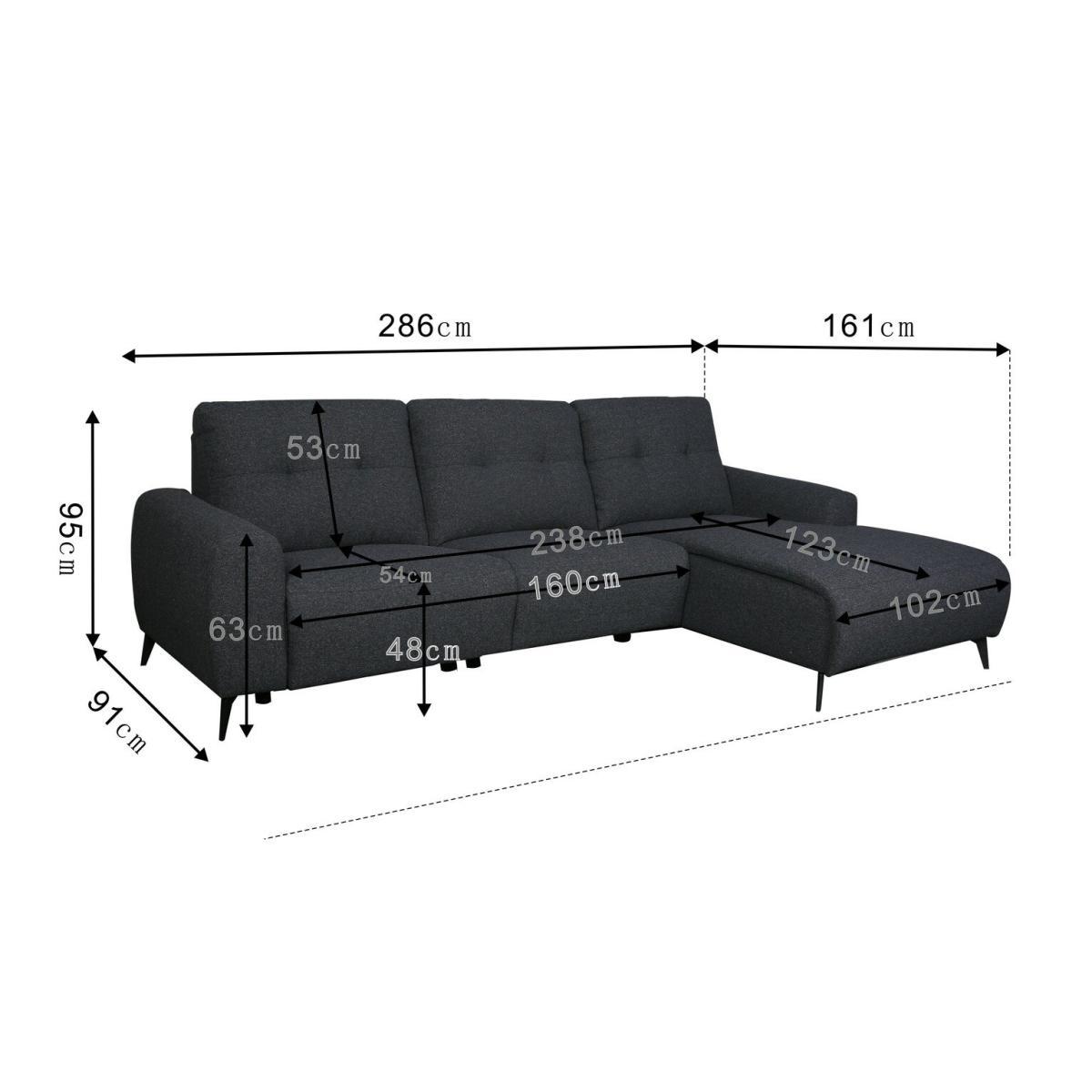 Habitat Ghost Left Corner Fabric Recliner Sofa - Charcoal – image 7